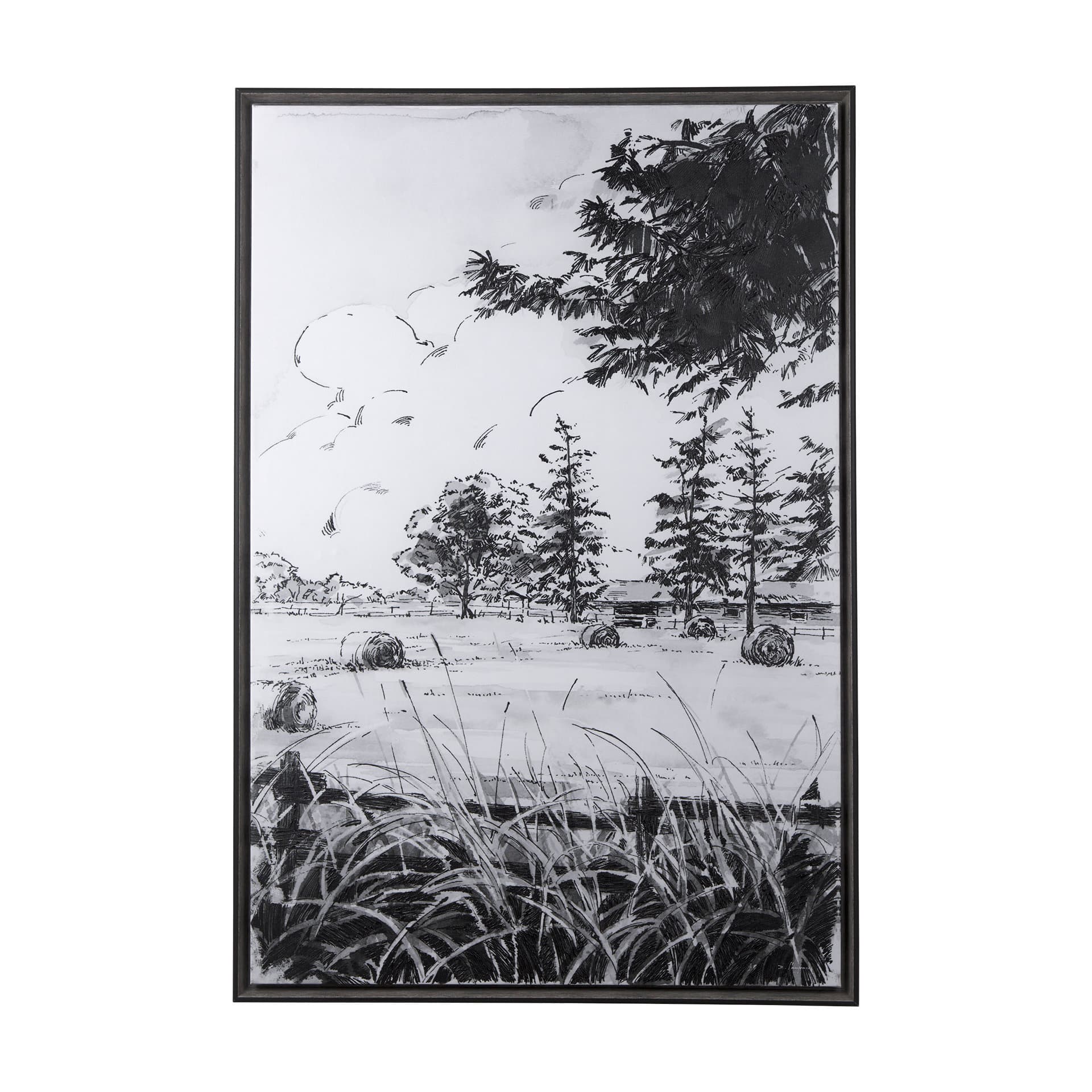 Farm View II by Mercana Studio a Hand Embellished Textured Framed Canvas — product photograph