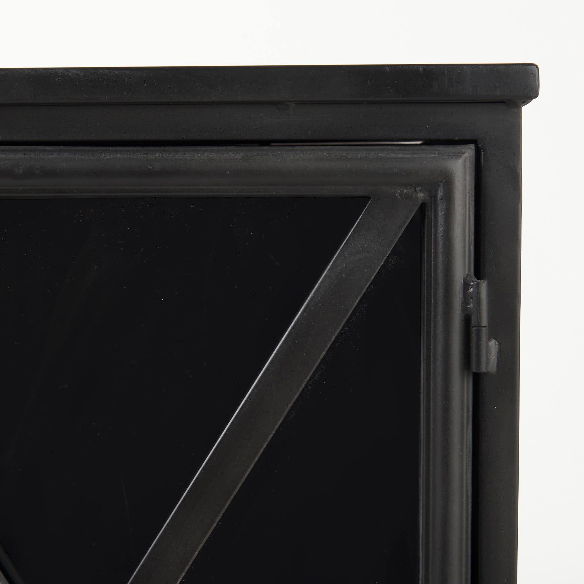 Poppy III 40L x 16W Black Metal With Glass Door Accent Cabinet — product photograph