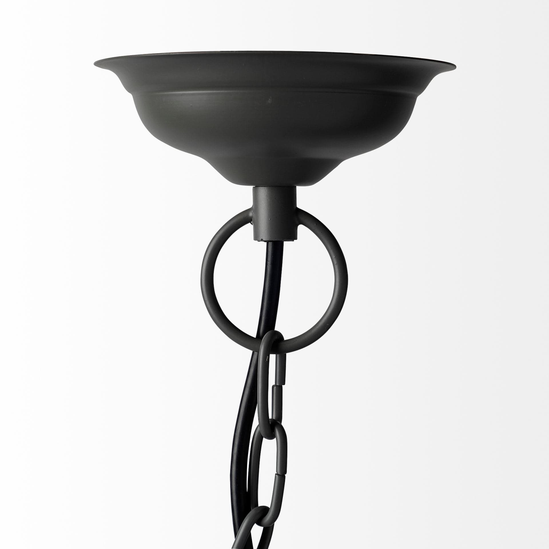 Camila (40"x31") Black Metal Mesh-Style Four Bulb Chandelier — product photograph