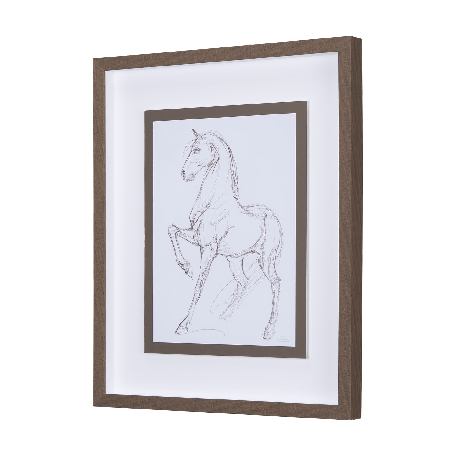 Horse II by Mercana Studio a Hand Embellished Textured Framed Art Print Matted under Glass — product photograph