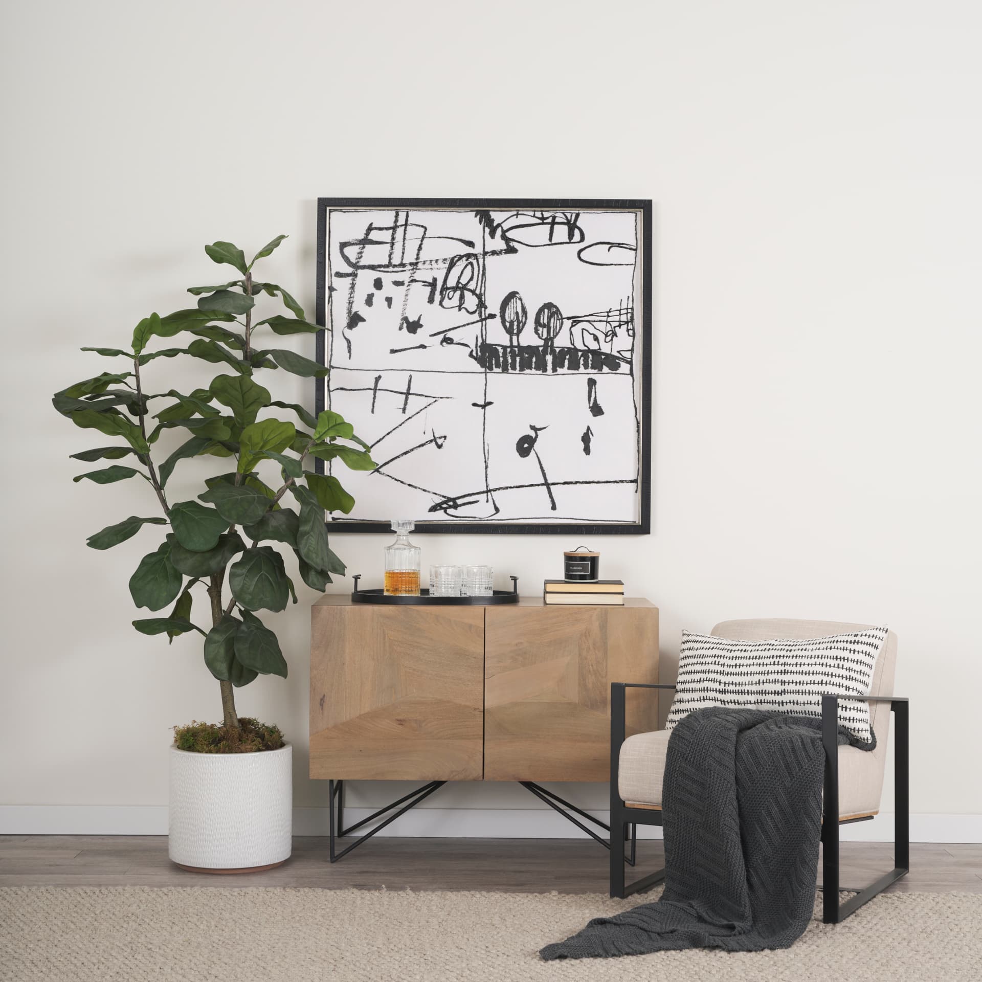 Lost Treasure Map IV by Mercana Studio a Hand Embellished Textured Framed Art Print — in a styled room