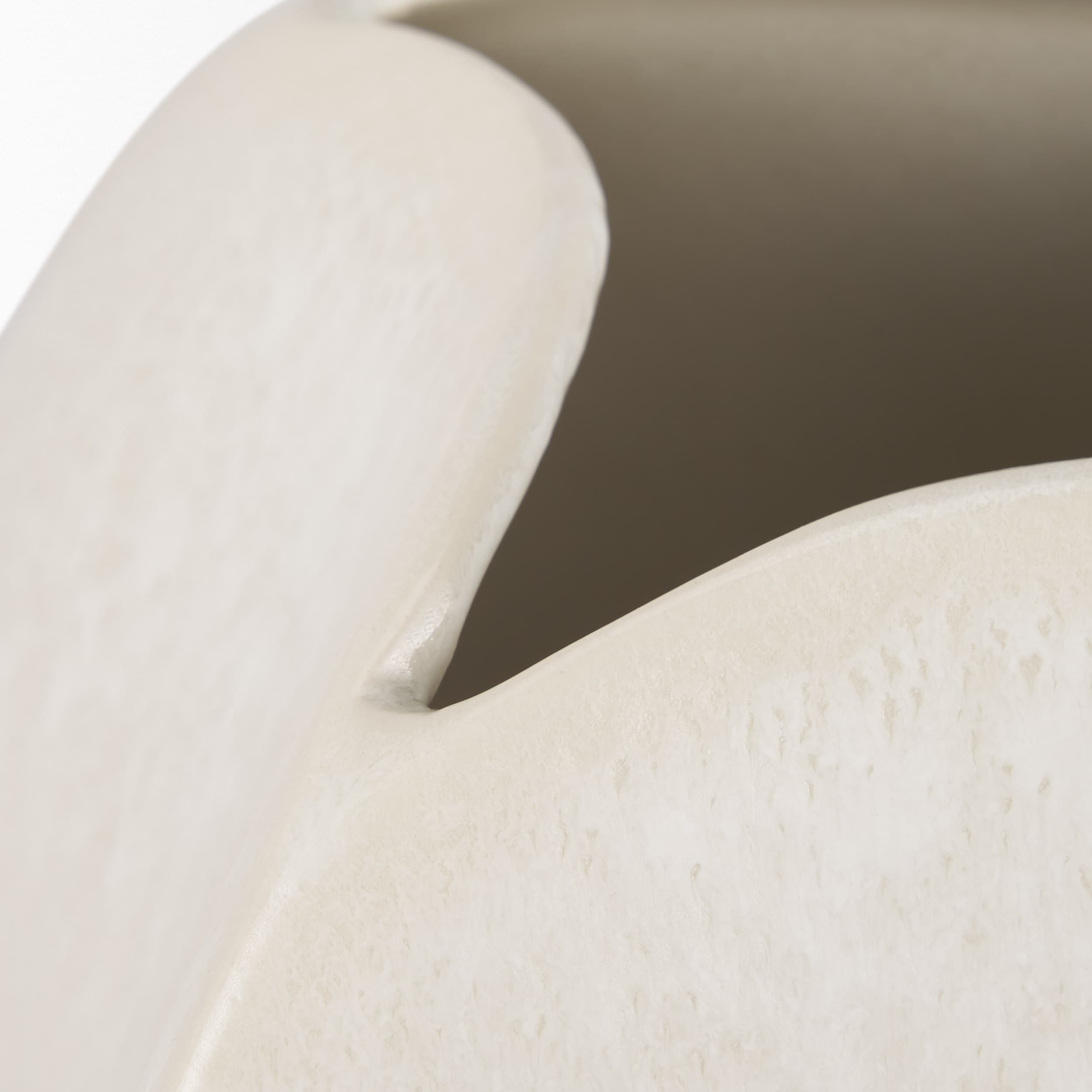 Vania Short Off White w/ Tan Textured Ceramic Vase — product photograph