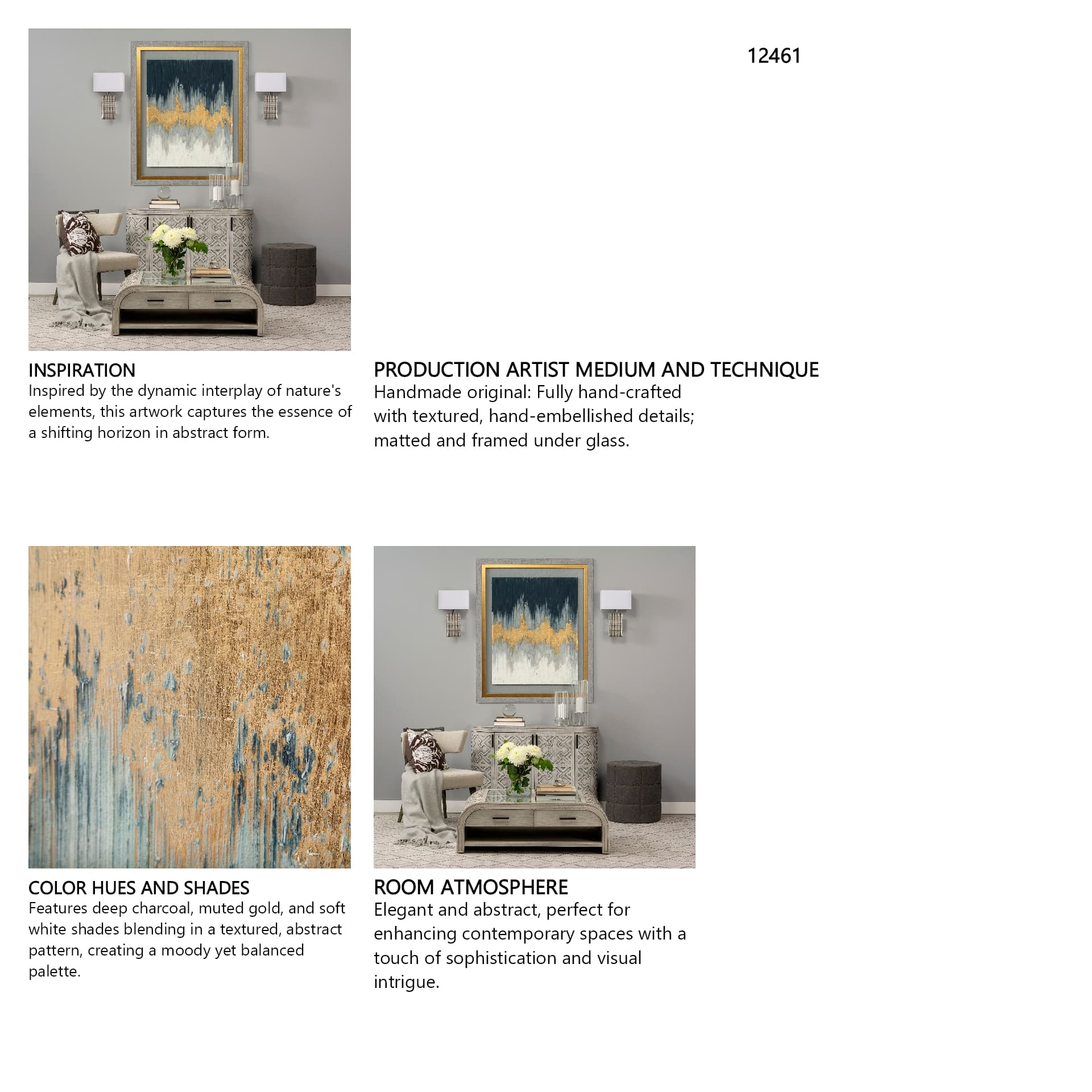 Blue Beat by Studio M a handmade Original Framed Artwork under Glass — in a styled room