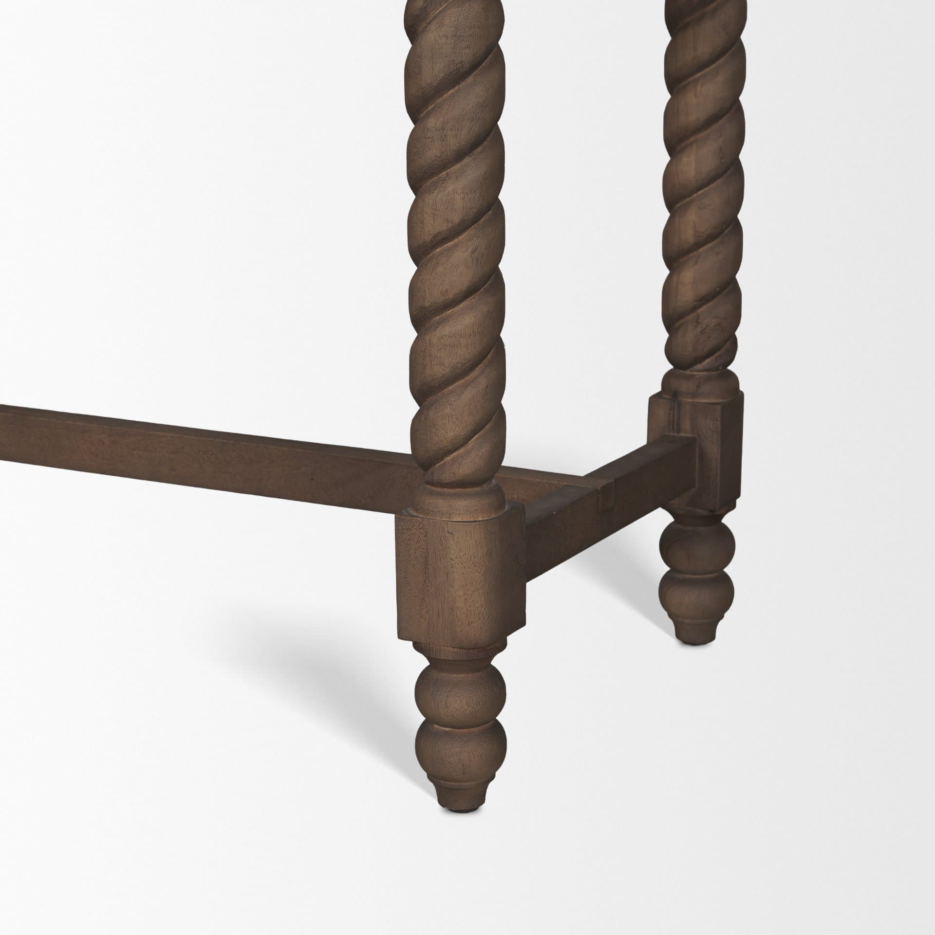 Cromwell Spiral Turned Display Cabinet | Mid-Brown Wood — product photograph
