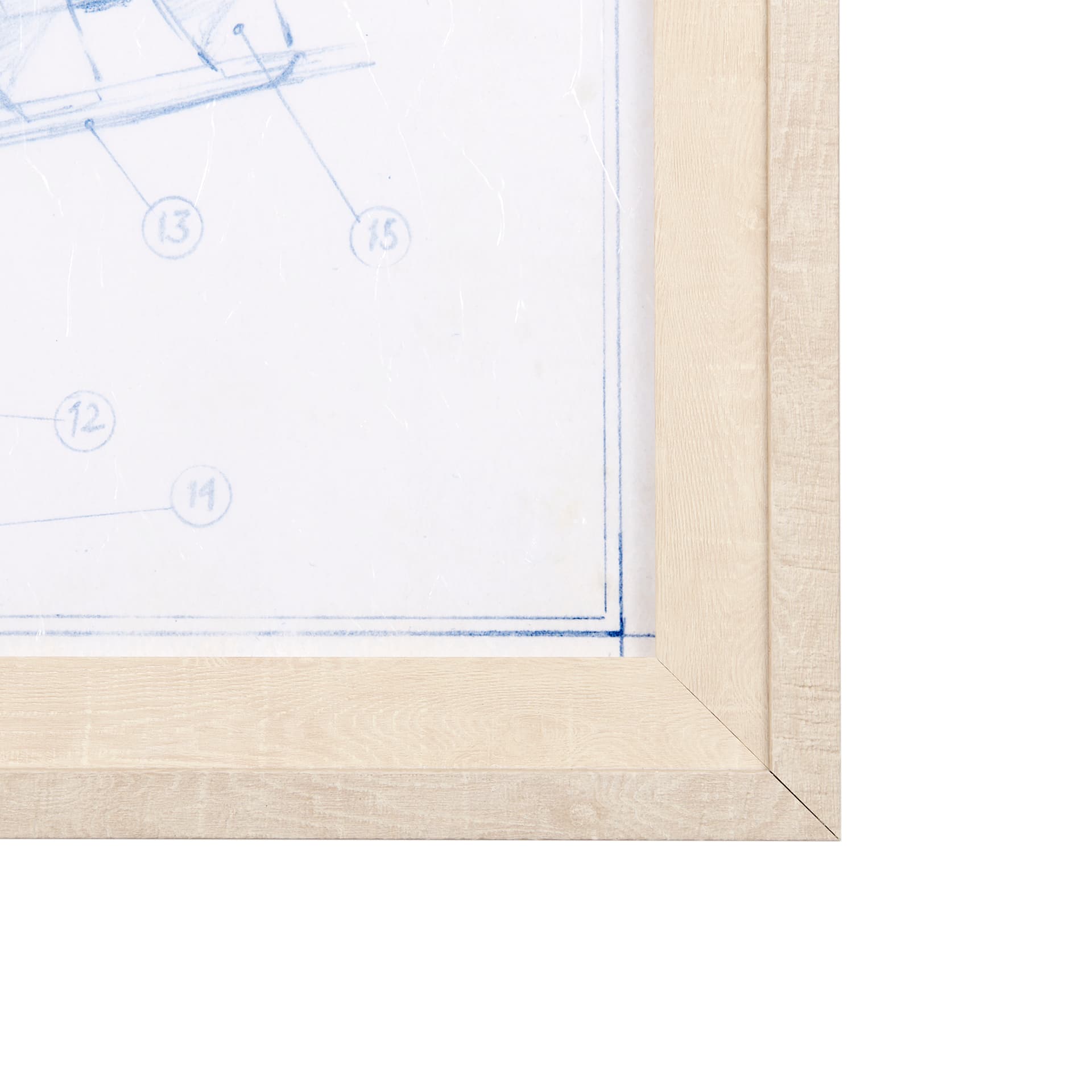 Airplane Mechanical Sketch I by Ethan Harper a Hand Embellished Textured Framed Art Print — product photograph