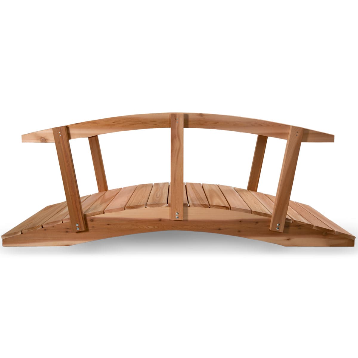 8-Ft Cedar Garden Bridge with Side Rails — product photograph