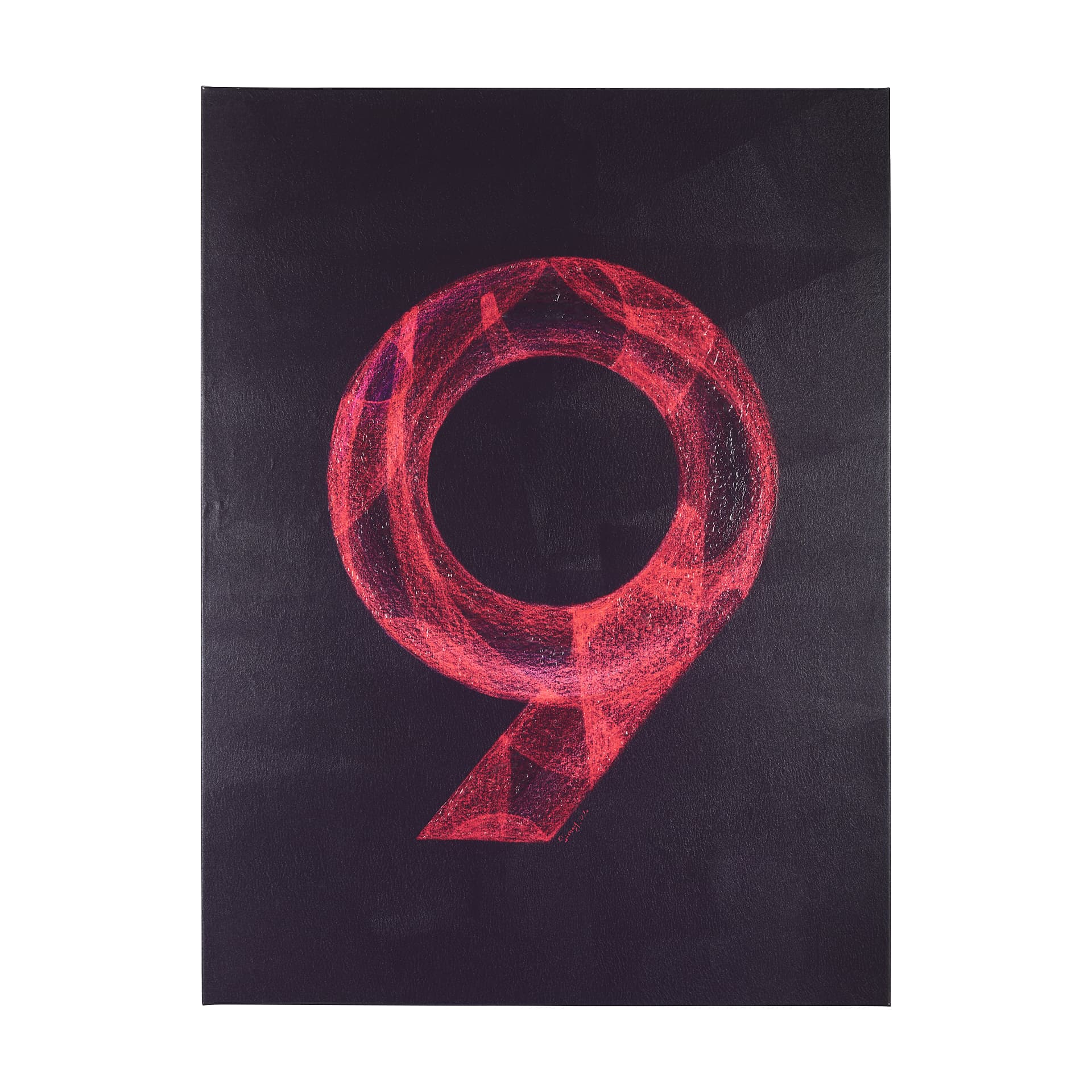 Numbers IX by Mercana Studio a Hand Embellished Textured Canvas — product photograph