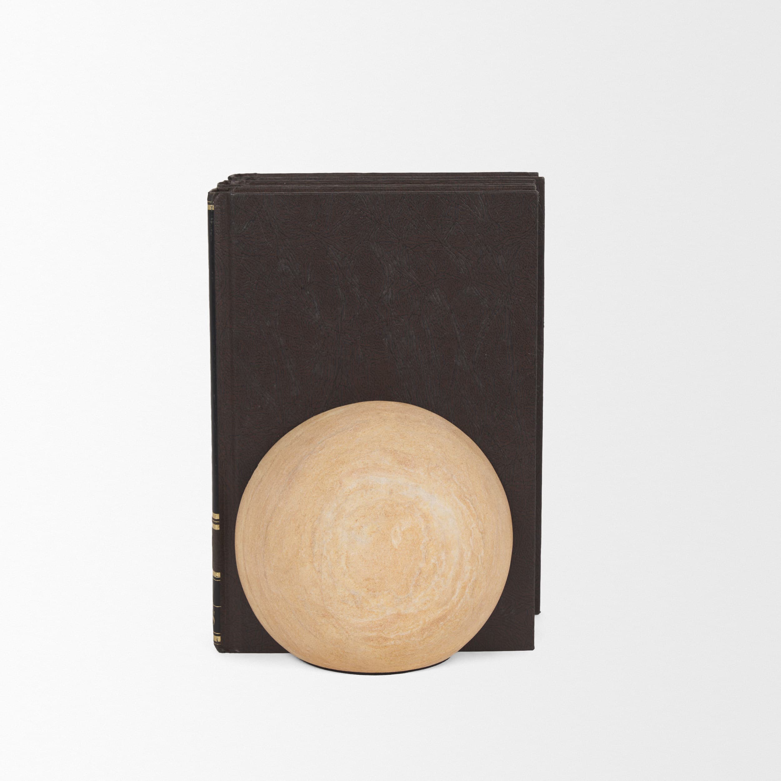 Rahmi Sandstone Orb Bookends — product photograph