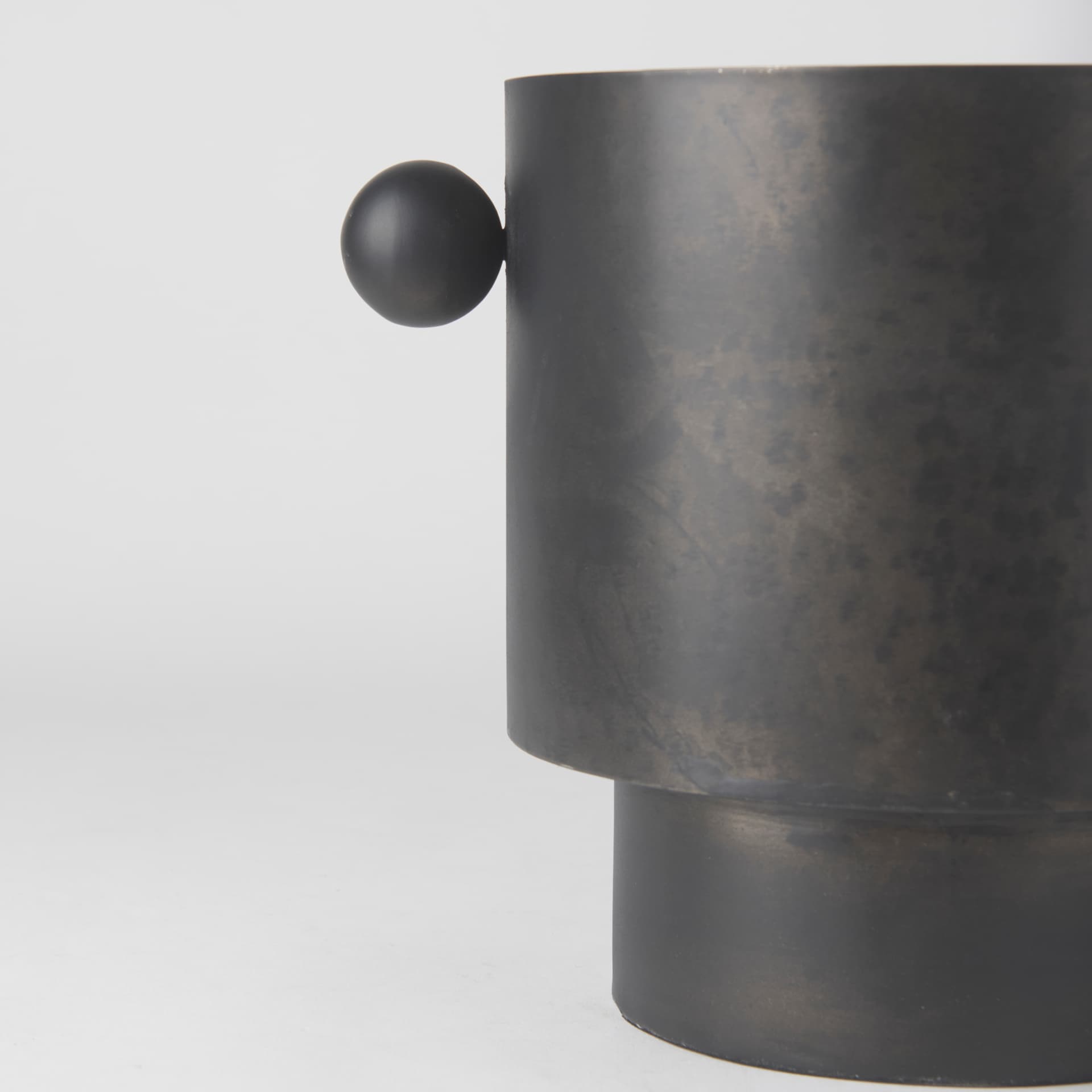 Juno 8.5H Large Black Iron Vase — product photograph
