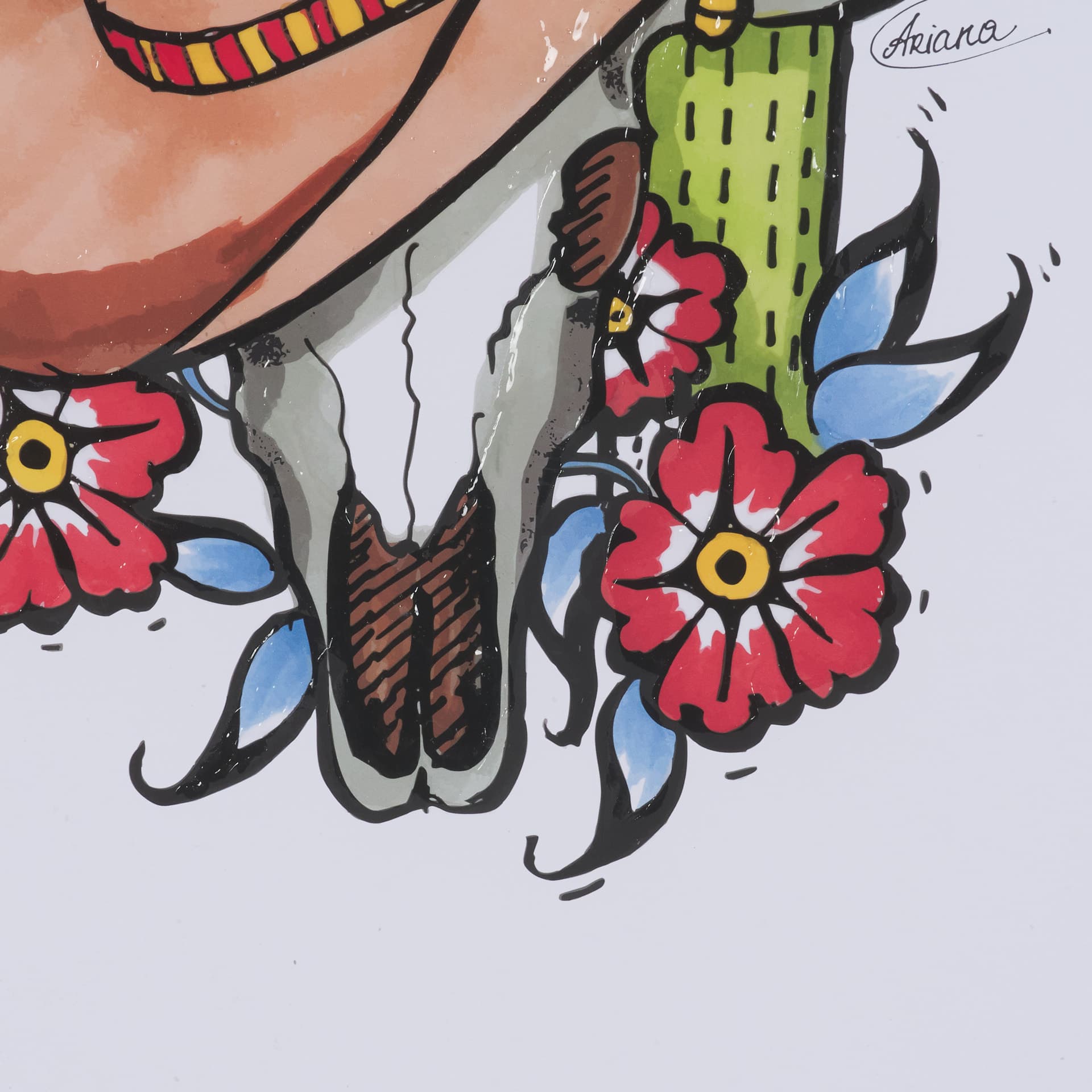 Wild West IV by Mercana Studio Hand-Embellished Framed Artwork Matted under Glass — product photograph