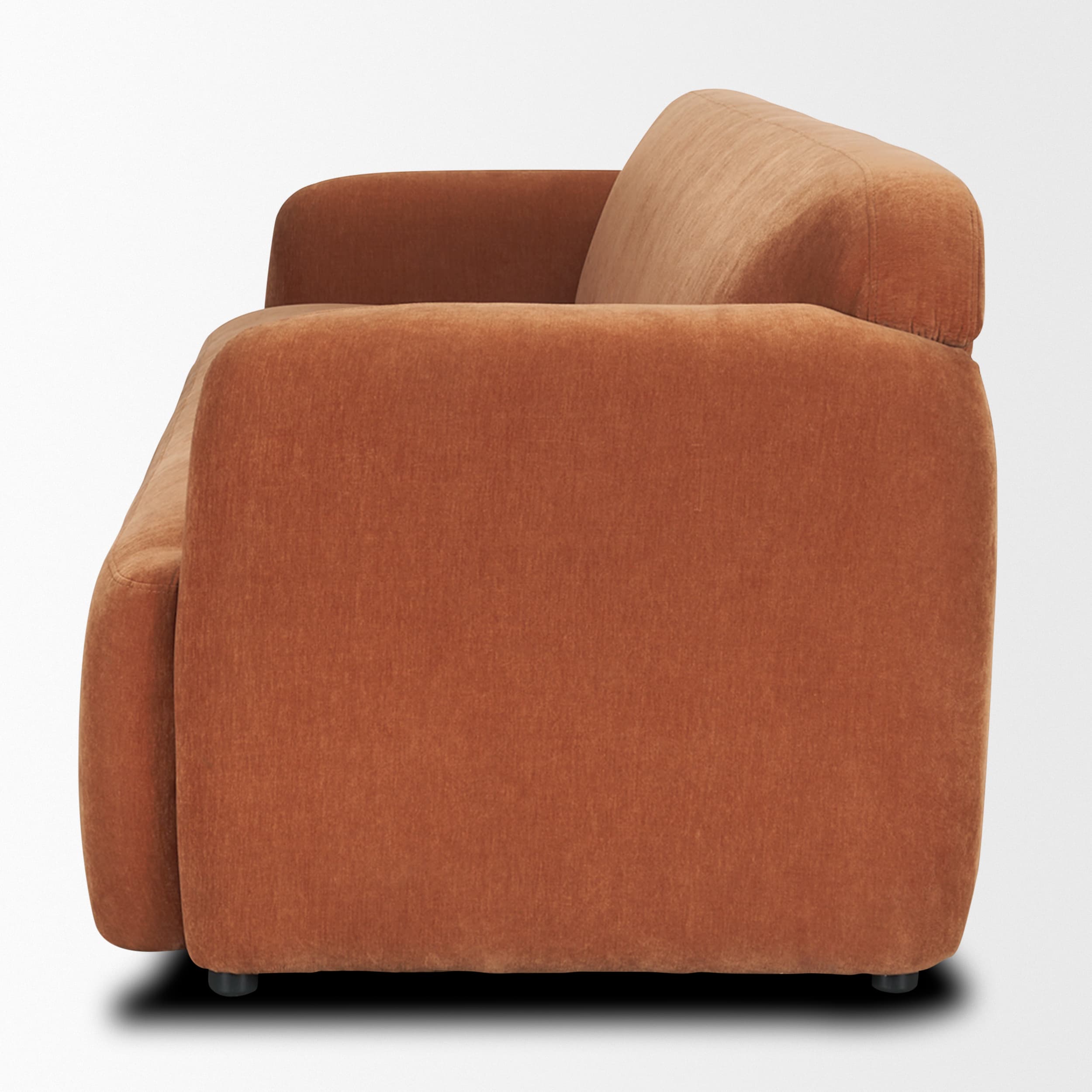 Saga Stonewashed Rust Chenille Fabric 3 Seater Sofa — product photograph
