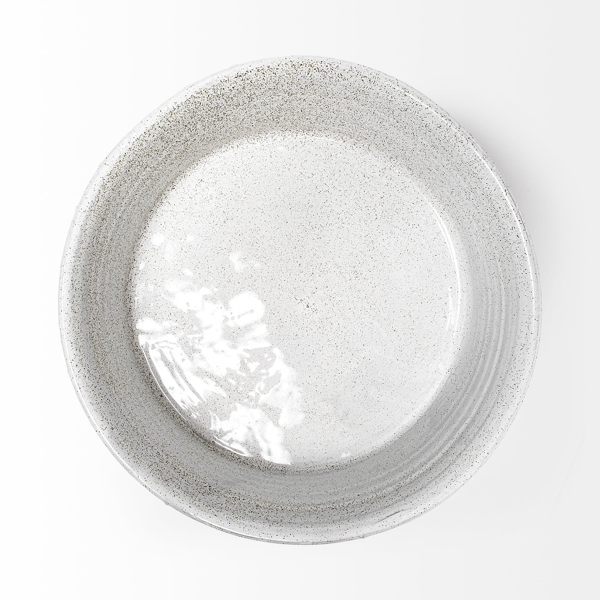Silone (Large) 16L x 16W White Ceramic Bowl — product photograph