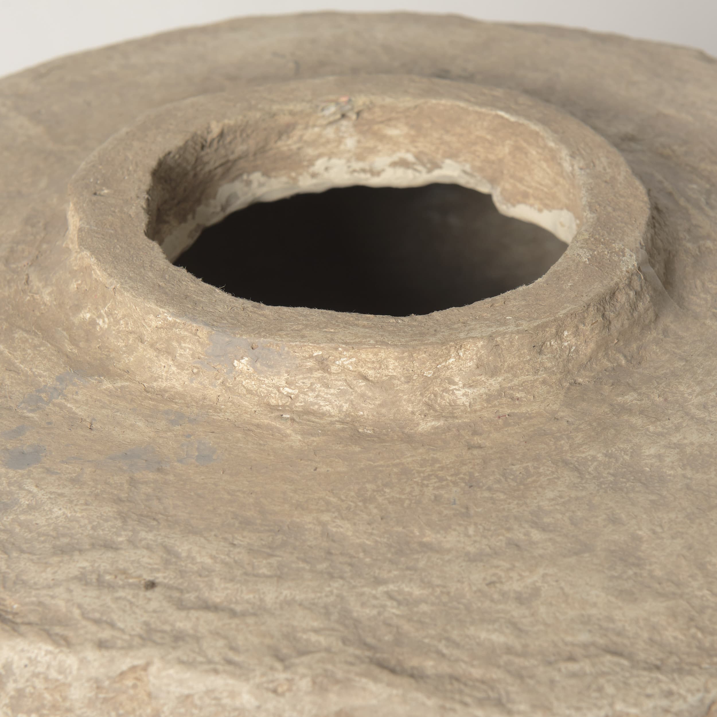 Rama Large Beige Paper Mache Floor Vase — product photograph