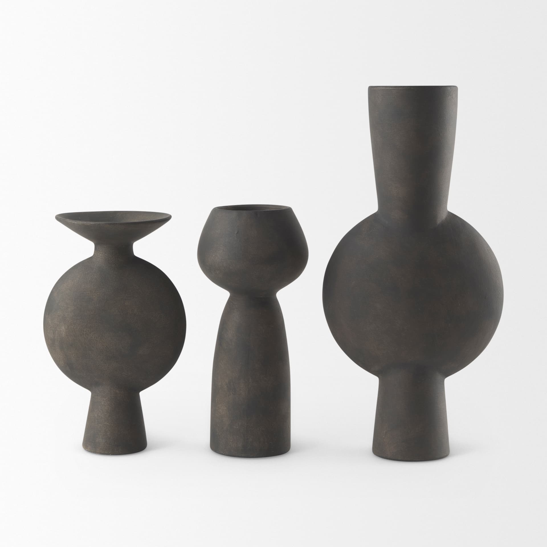 Kaz 8.3L x 3.9W x 16.7H Earthy Brown Ceramic Vase — product photograph