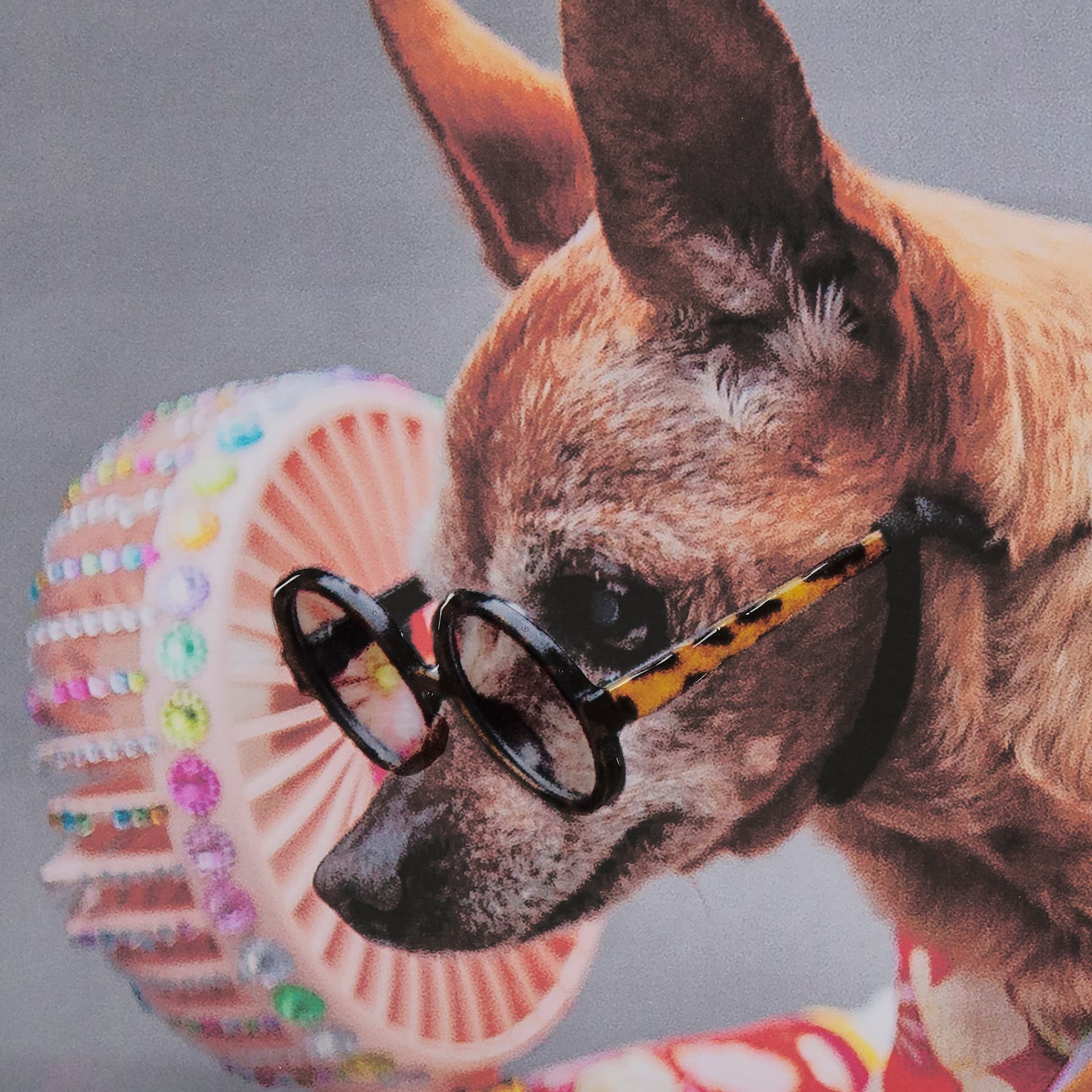 Clever Canines by Mercana Studio a Hand Embellished Textured Framed Photo Art Print Matted under Gla — product photograph