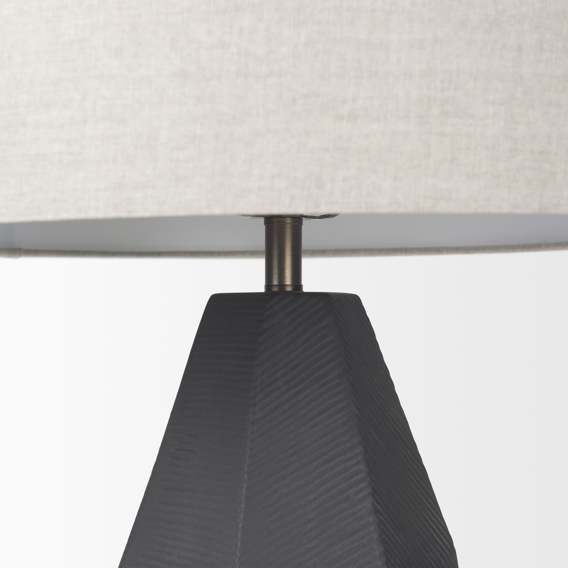 Piven Black w/ Gray Wash Textured Ceramic Table Lamp — product photograph