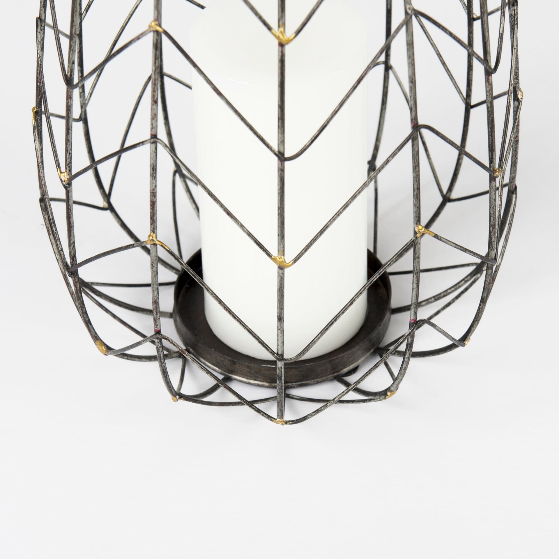 Petiole I Small Gold Toned Metal Table Candle Holder — product photograph