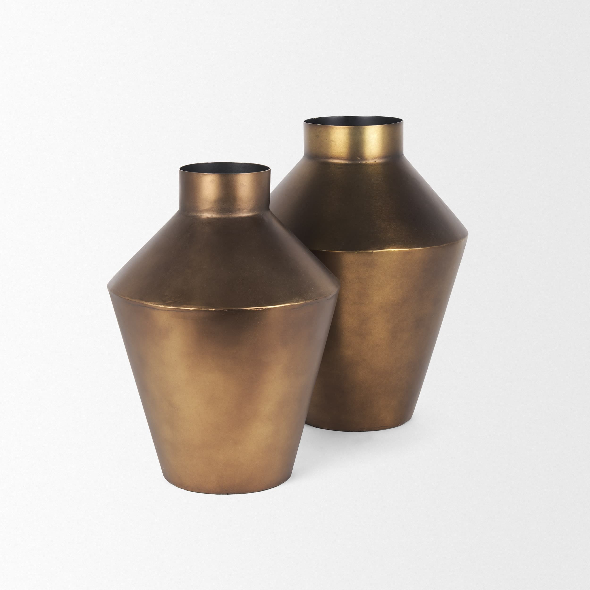 Perrin Large Brushed Gold Metal Decorative Vase — product photograph