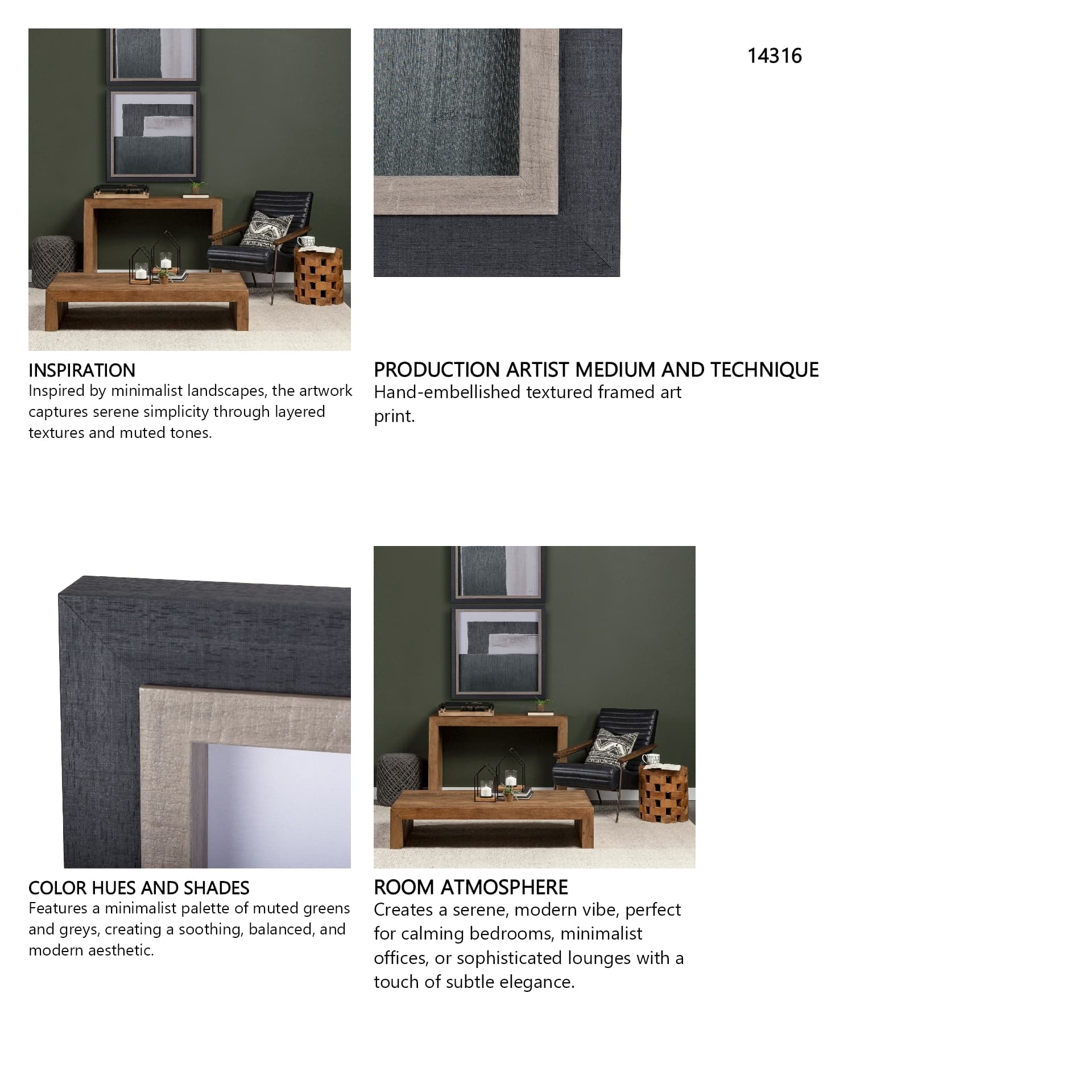 Blocks II by Mercana Studio a Hand Embellished Textured Framed Art Print — in a styled room