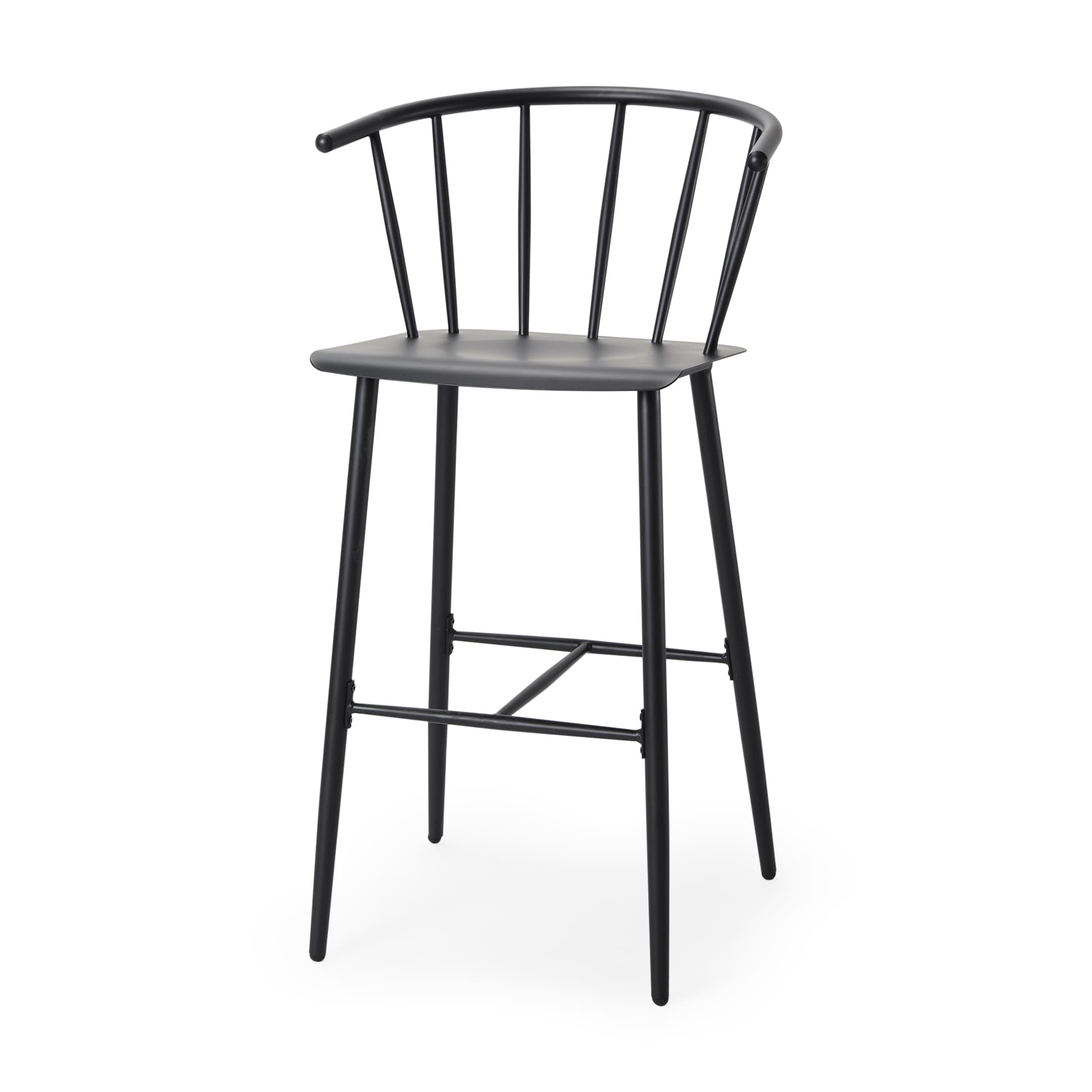 Colin Backless 42.1in Seat Counter Stool | Black Metal w/ Arm — product photograph