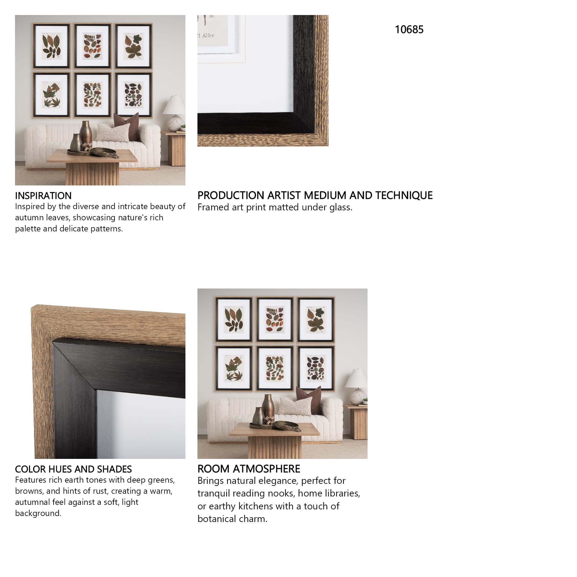 Autumnal Leaves VI by Vision Studio a Framed Art Print Matted under Glass — in a styled room