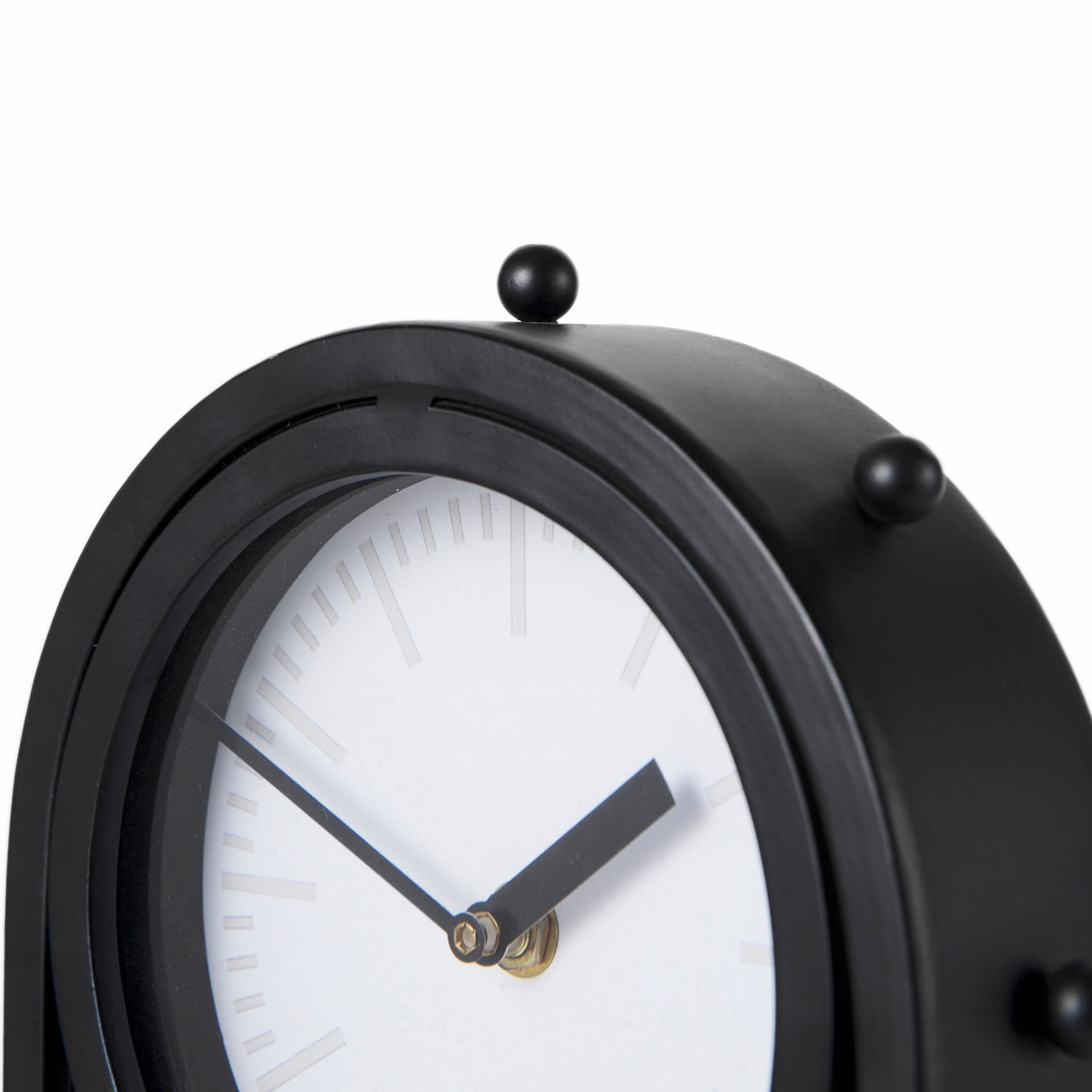 Marian 7.5L x 5.7W x 13.0H Black Studded Table Clock — product photograph