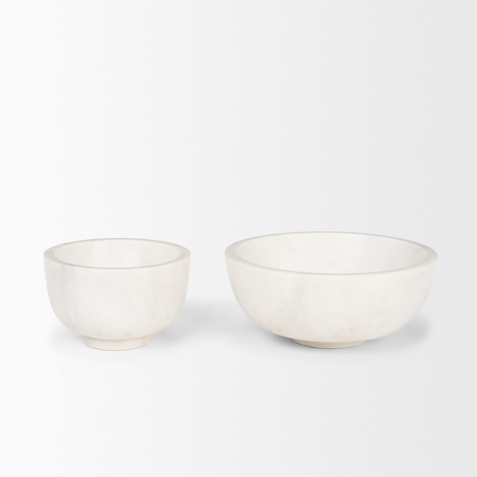 Katora Large Premium Solid White Marble Bowl — product photograph
