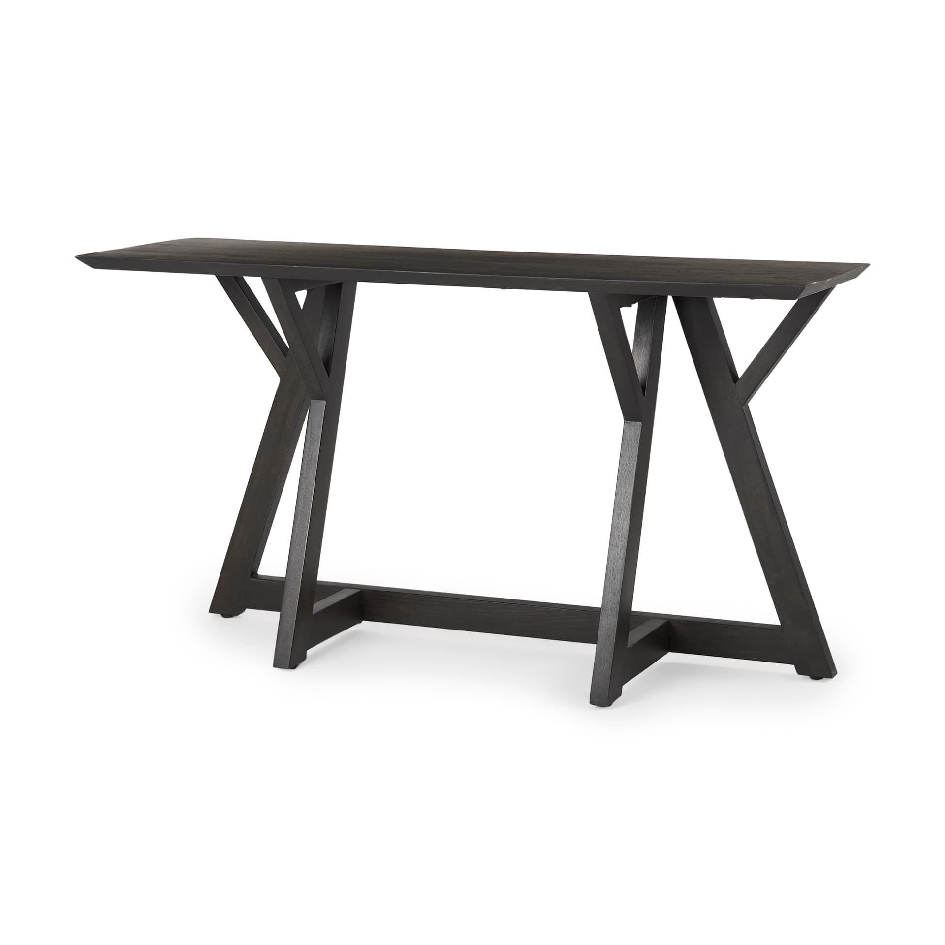 Jennings 54.0L x 16.0W x 29.5H Dark Brown Wood Console Table — product photograph