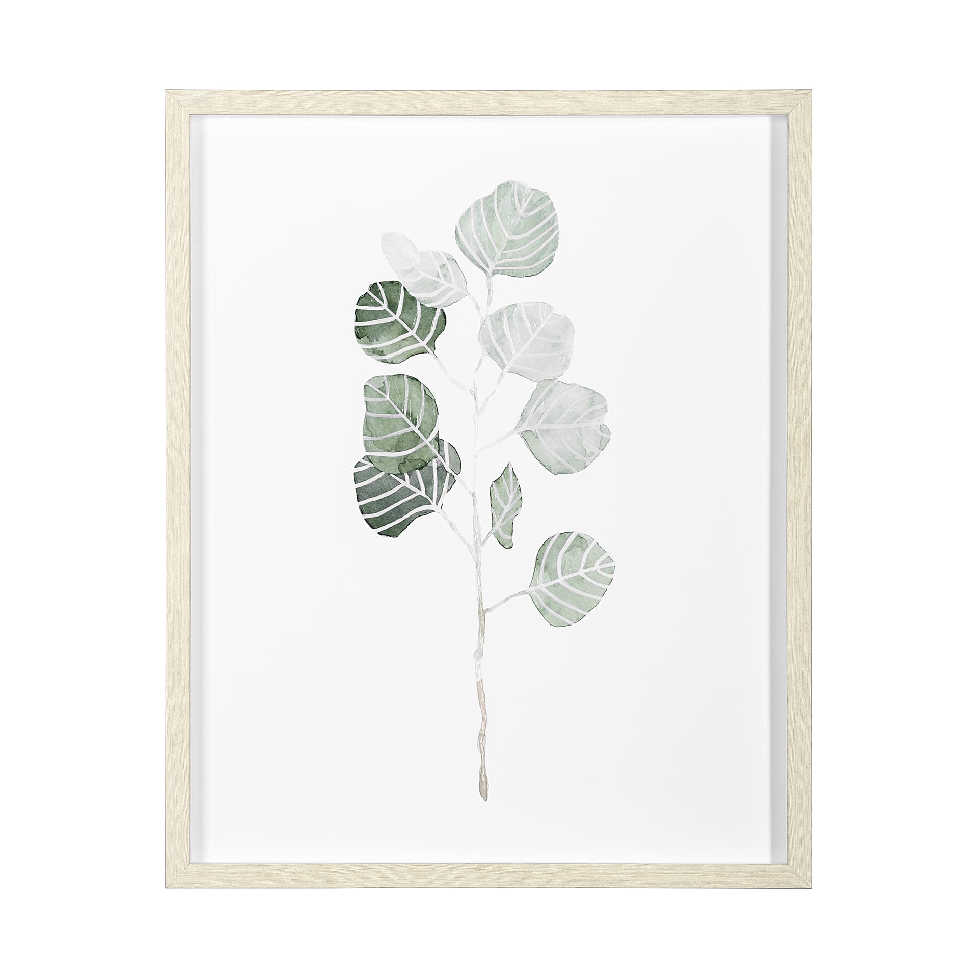 Soft Eucalyptus Branch I by Emma Scarvey Hand Embellished Framed Art Print Matted under Glass — product photograph