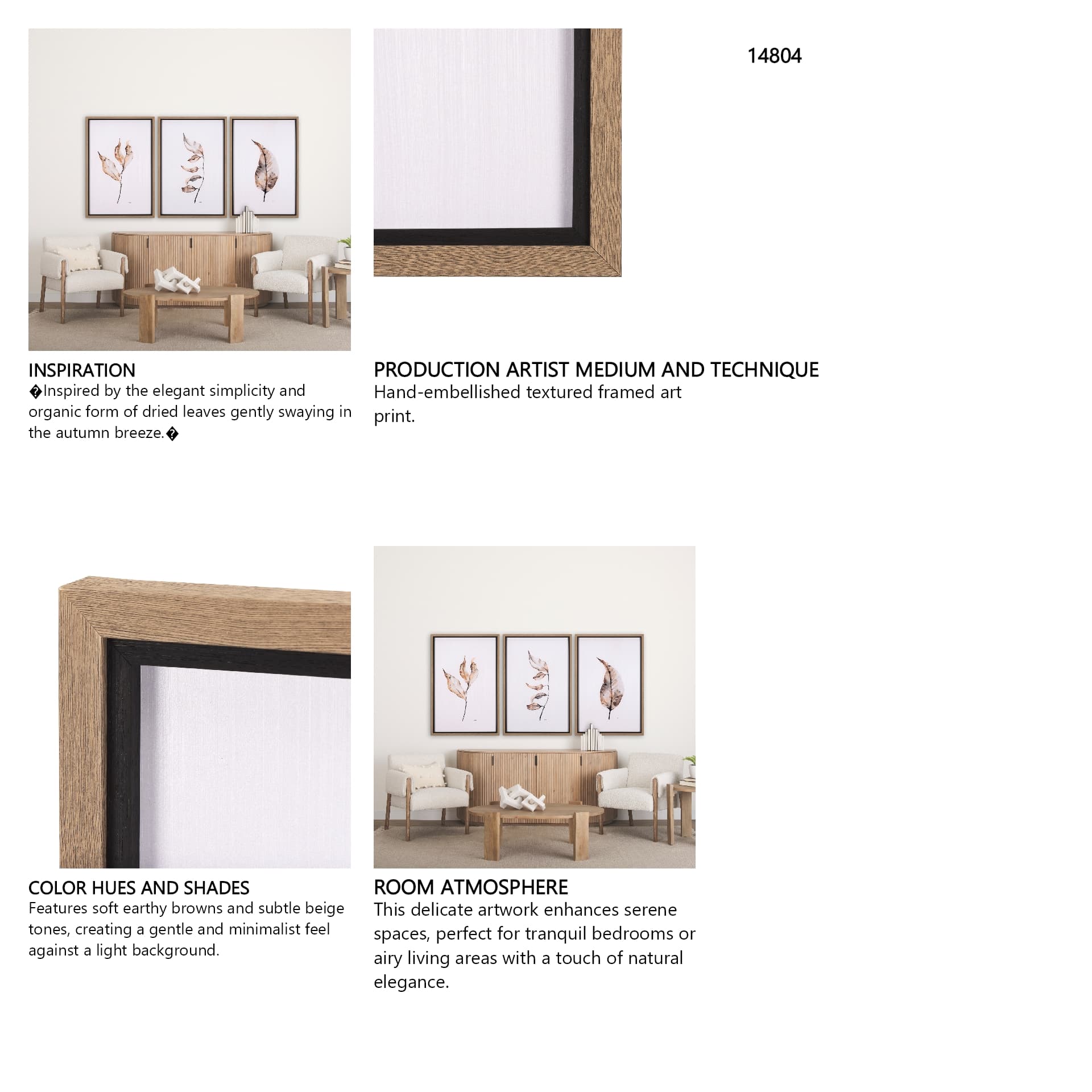 Autumn Message I by Mercana Studio a Hand Embellished Textured Framed Art Print — in a styled room