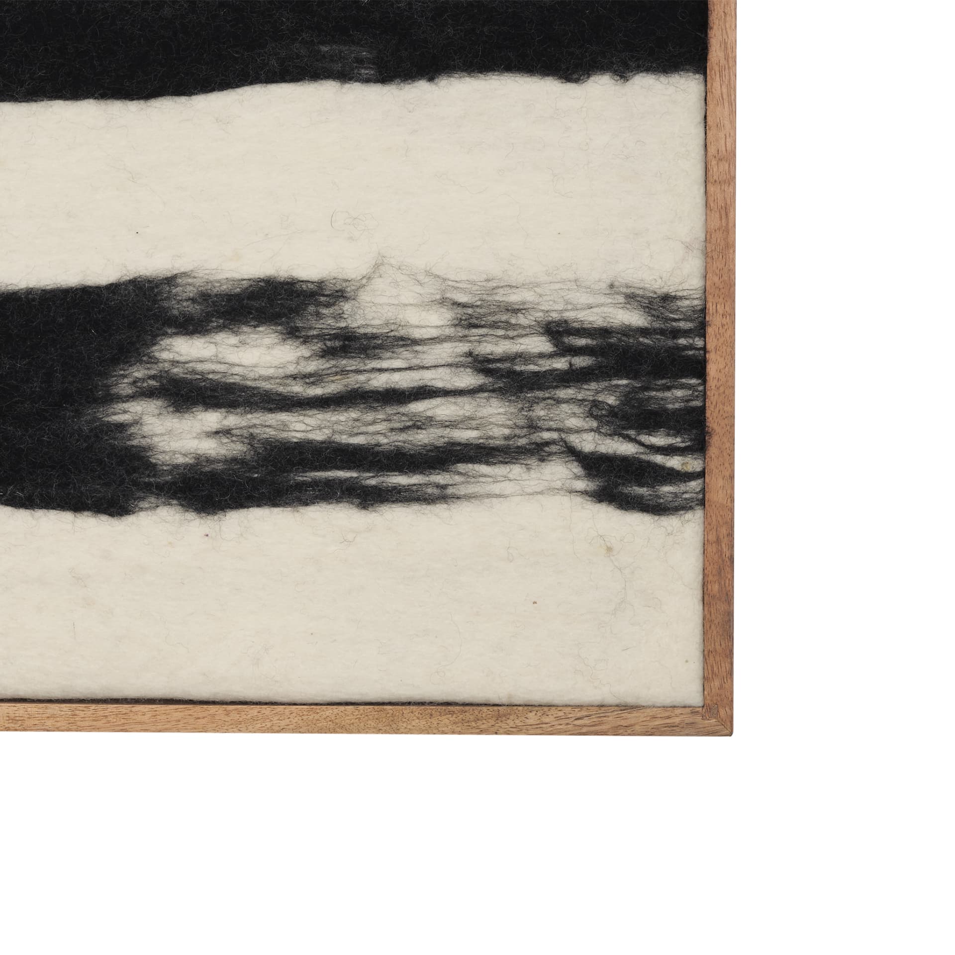Rollins Small Cream w/ Black Stripes Wool Framed Art — product photograph