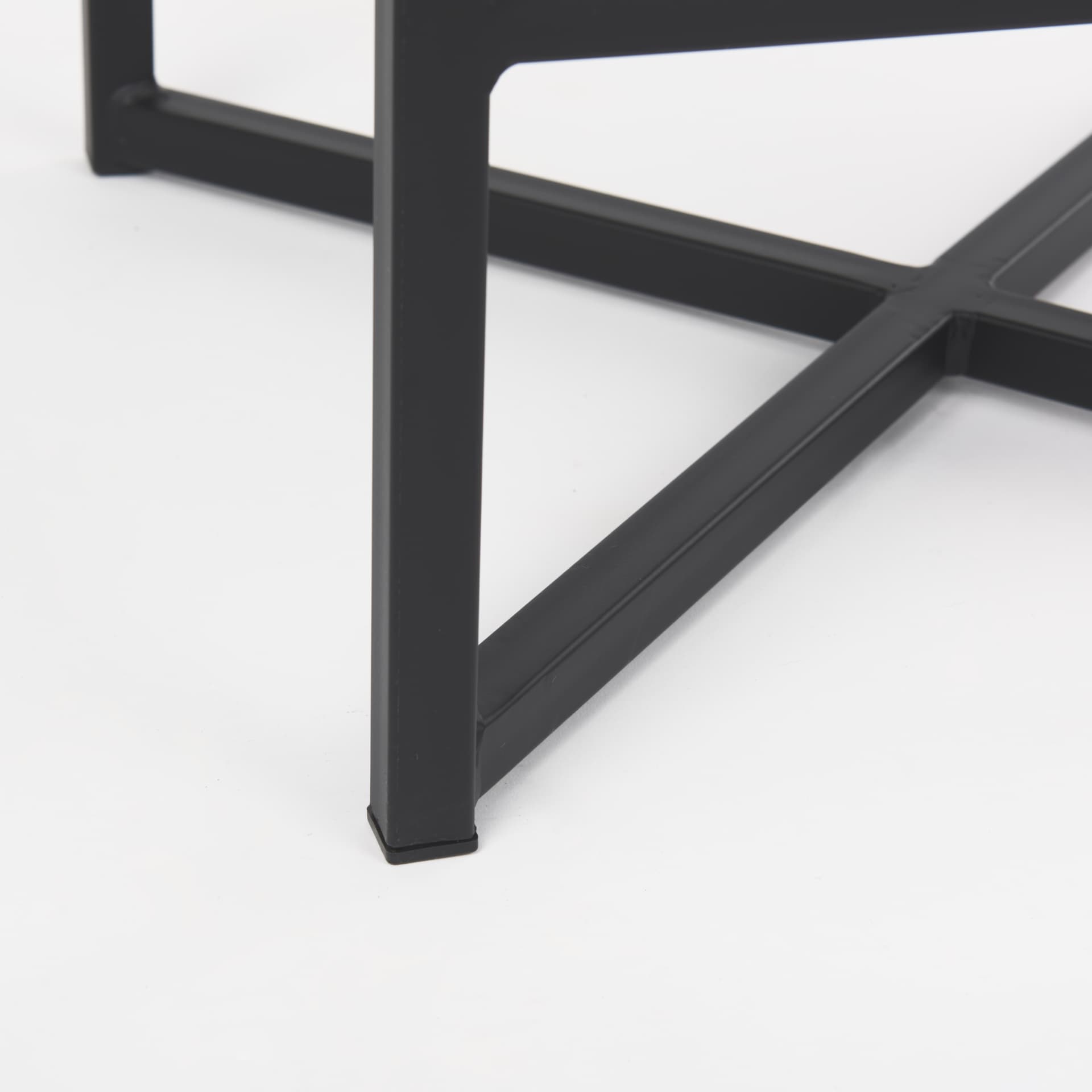 Frodo Backless 26.4in Seat Counter Stool | Gray Fabric w/ Black Iron — product photograph