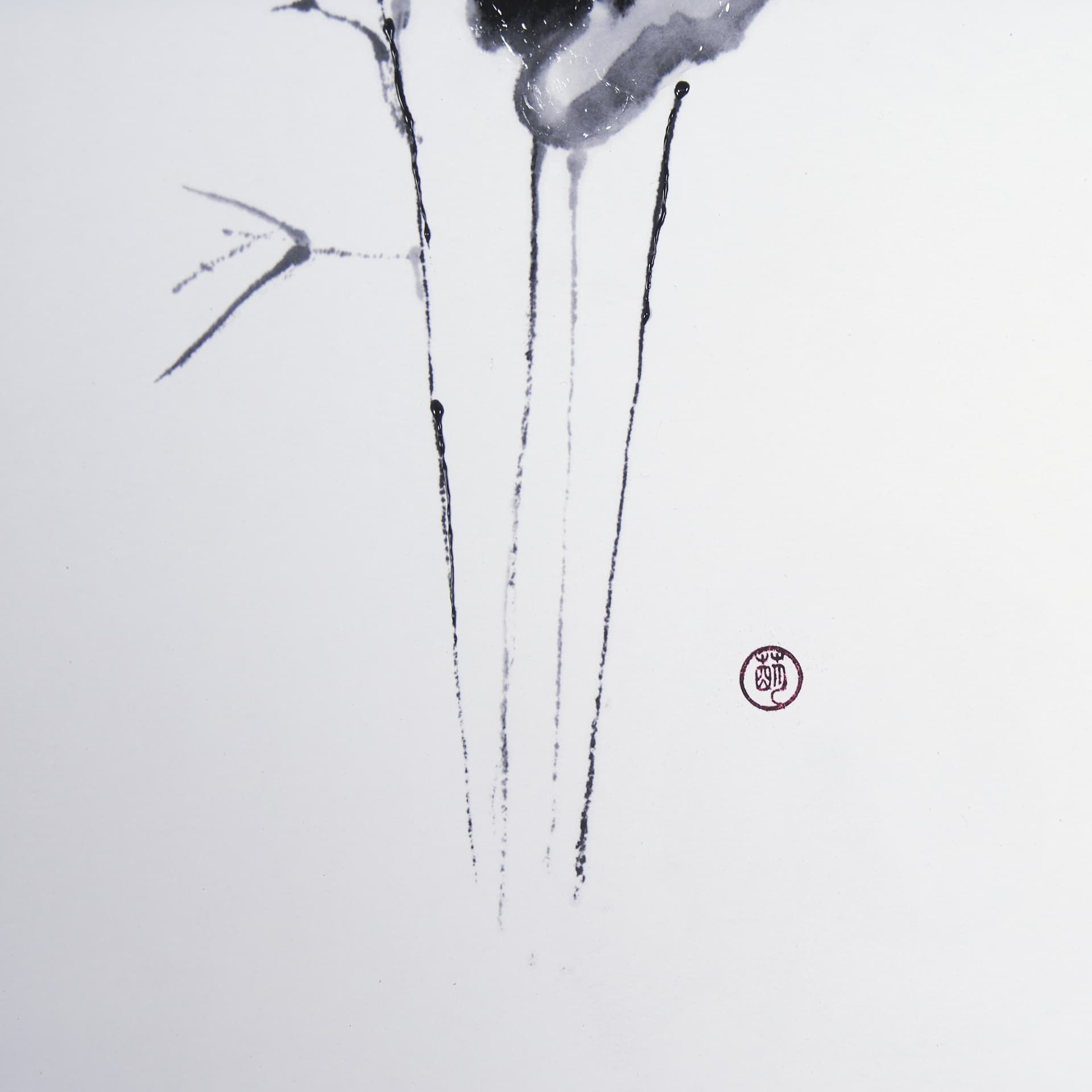 Anthurium II by Mercana Studio a Hand Embellished Textured Framed Art Print Matted under Glass — product photograph