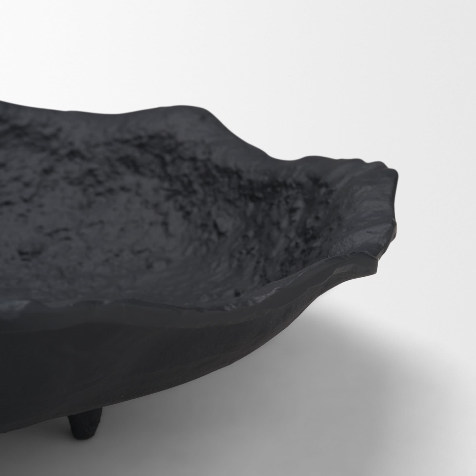 Verdant Small Matte Black Metal Decorative Centerpiece Bowl — product photograph