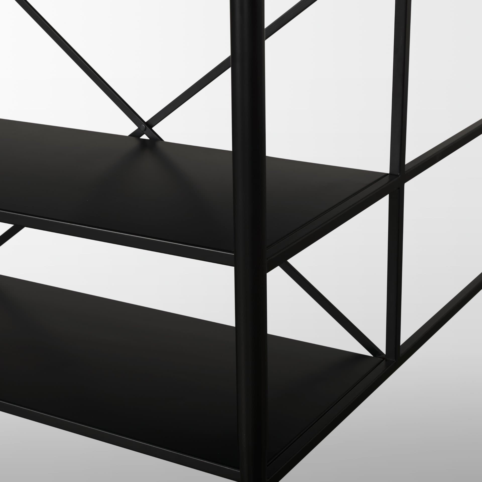 Amika White Marble Top Black Metal Base Kitchen Island — product photograph