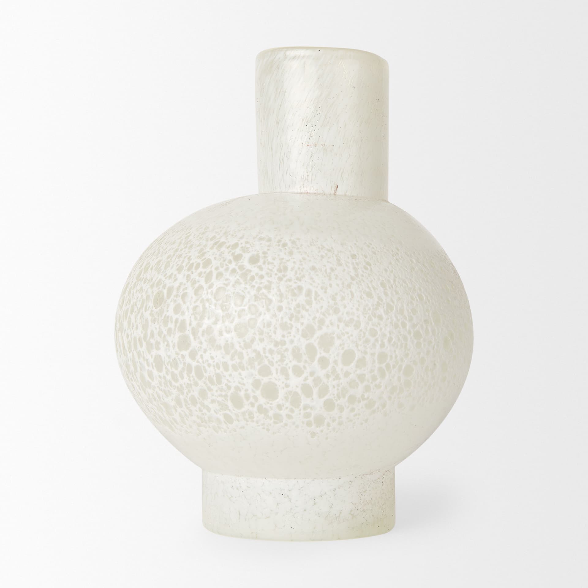 Heket Short White Glass Vase — product photograph