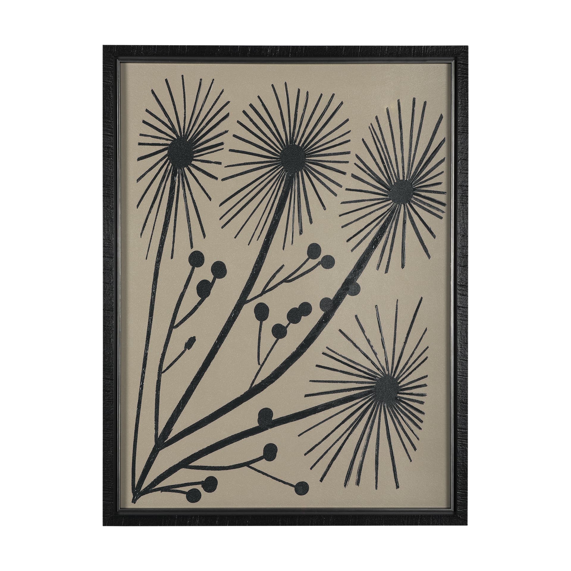 Simple Floral - Grow by Mercana Studio Hand Embellished Textured Framed Art Photo Matted under Glass — product photograph