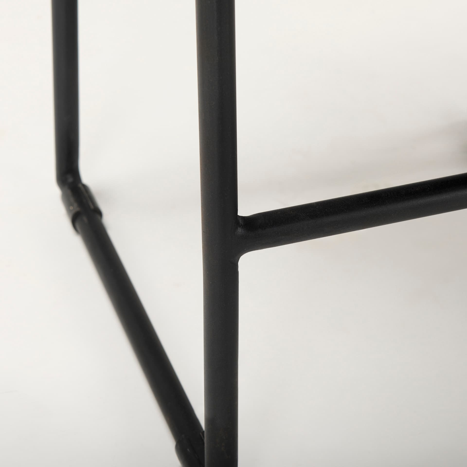 Givens Low Back 26in Seat Counter Stool | Black Wood w/ Black Metal — product photograph