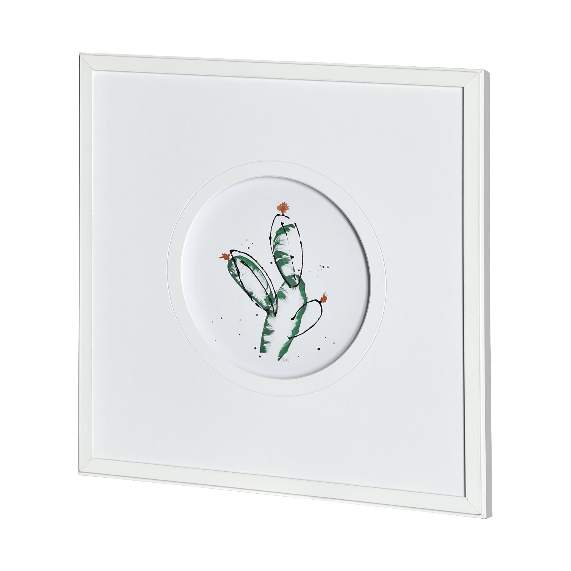 Cactus I by Mercana Studio a Hand Embellished Textured Framed Art Print Matted under Glass — product photograph