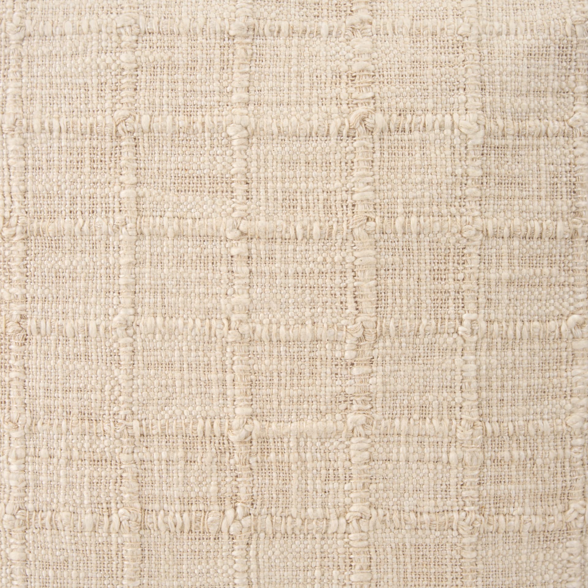 Jacory 14x26 Cream Checker Textured Lumbar Pillow Cover w/Down Filler — product photograph