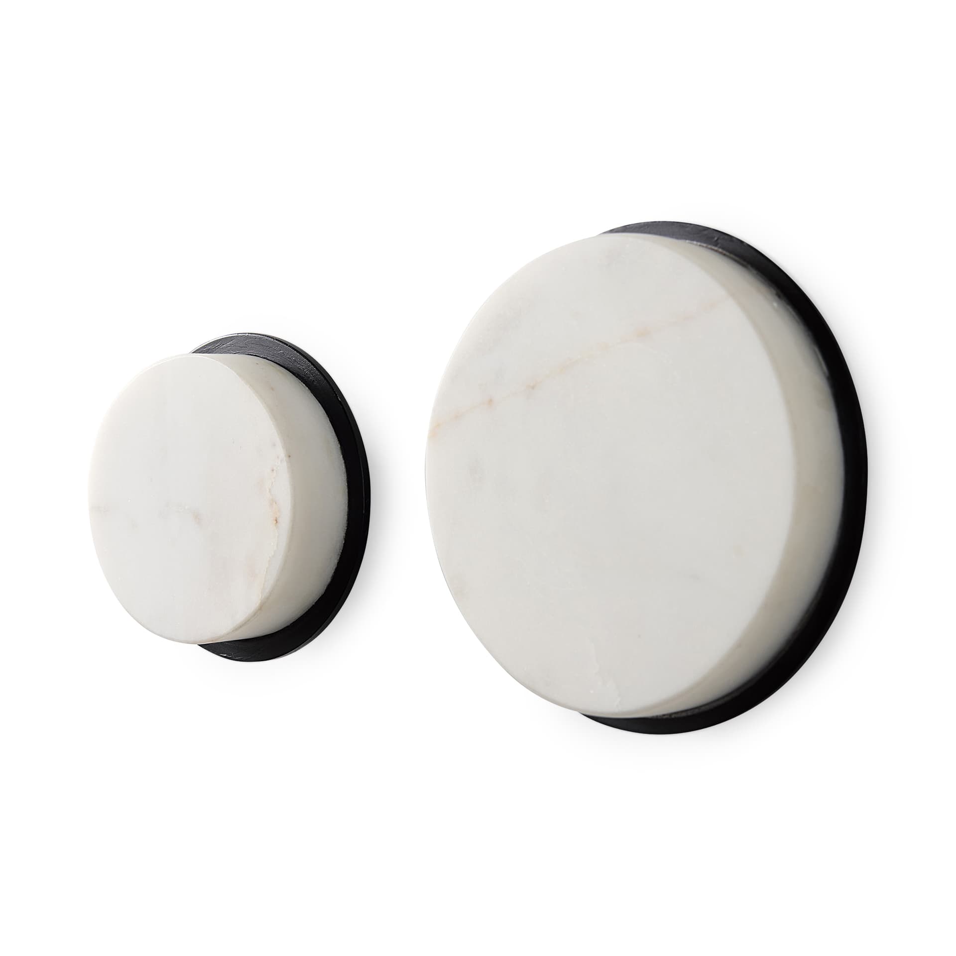 Sophia 5.0 L x 5.0 W x 3.0 H White Marble Set of 2 Wall Hooks — product photograph