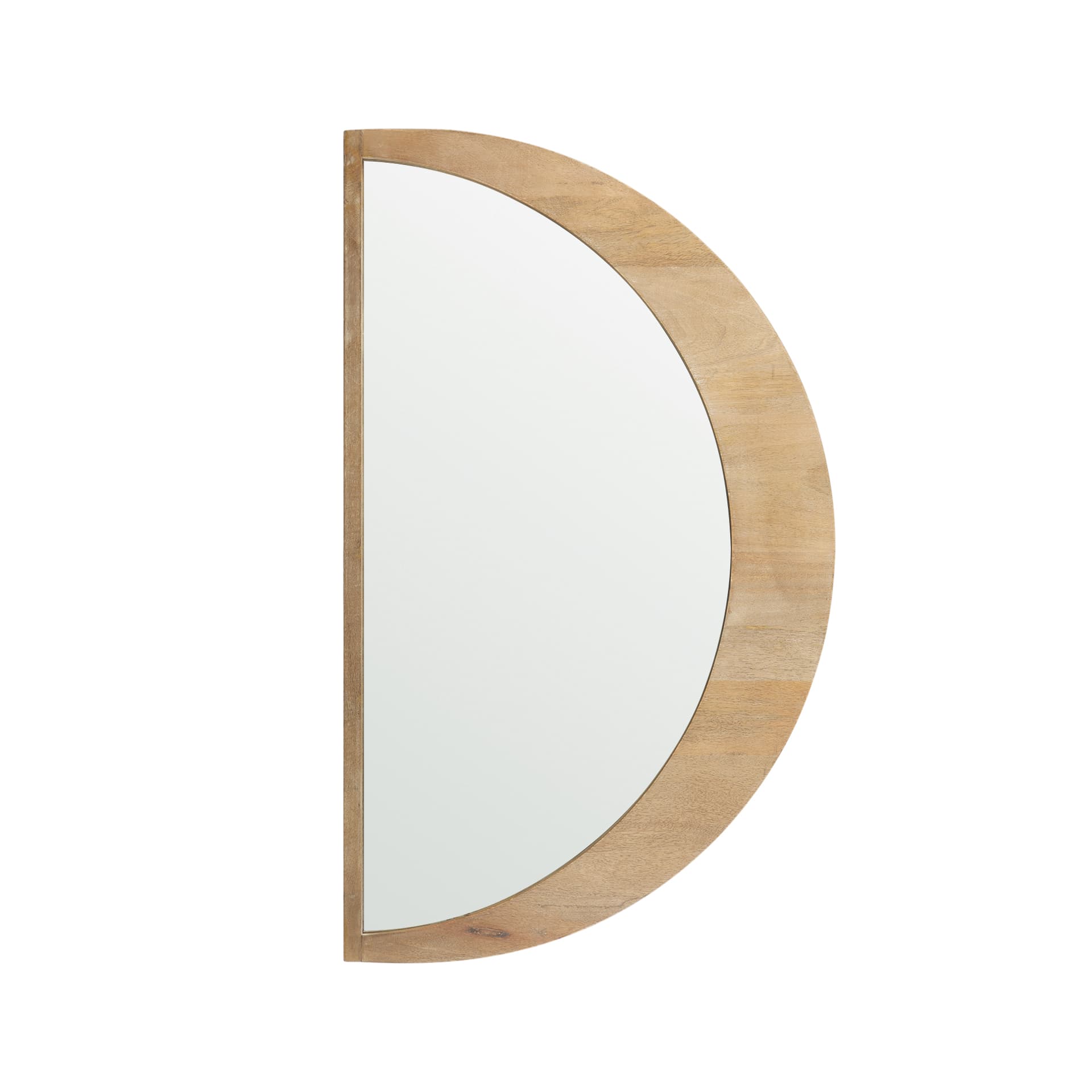 Celeste Light Brown Wood Small Mirror — product photograph