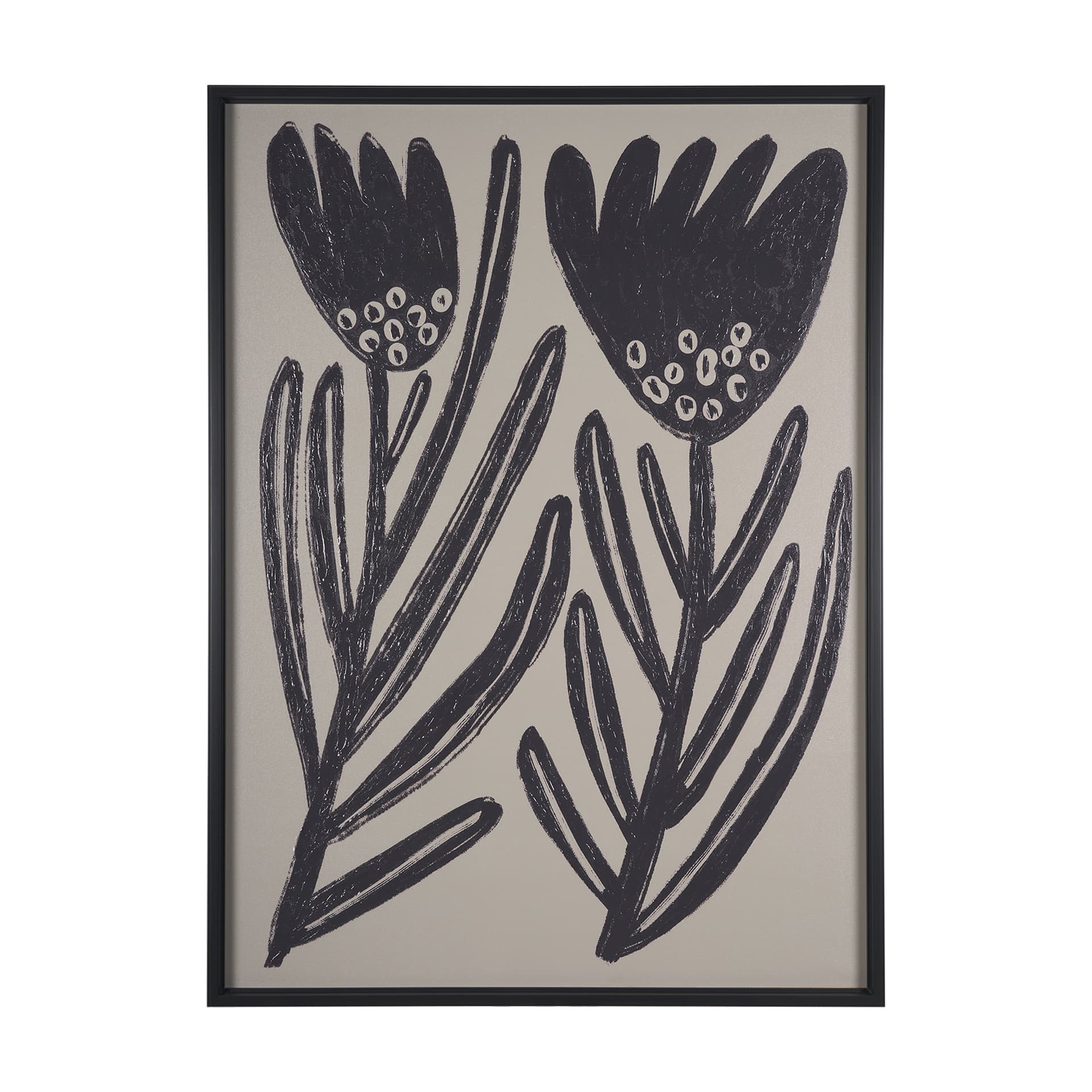 Simple Floral-Grow by Mercana Studio a Hand Embellished Textured Framed Art Print — product photograph