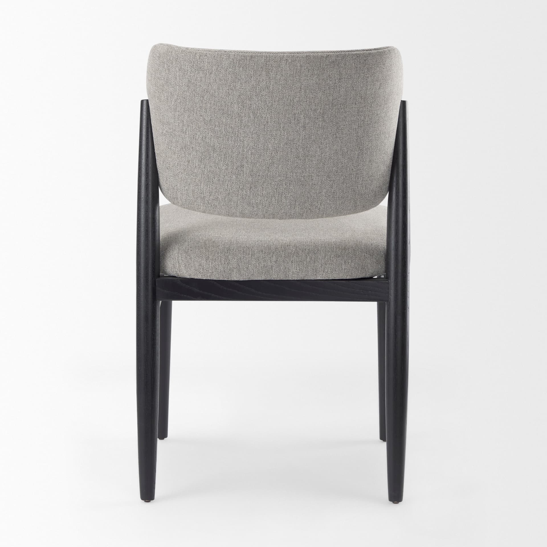 Cline Curved Back Dining Side Chair | Gray Fabric w/ Black Wood — product photograph