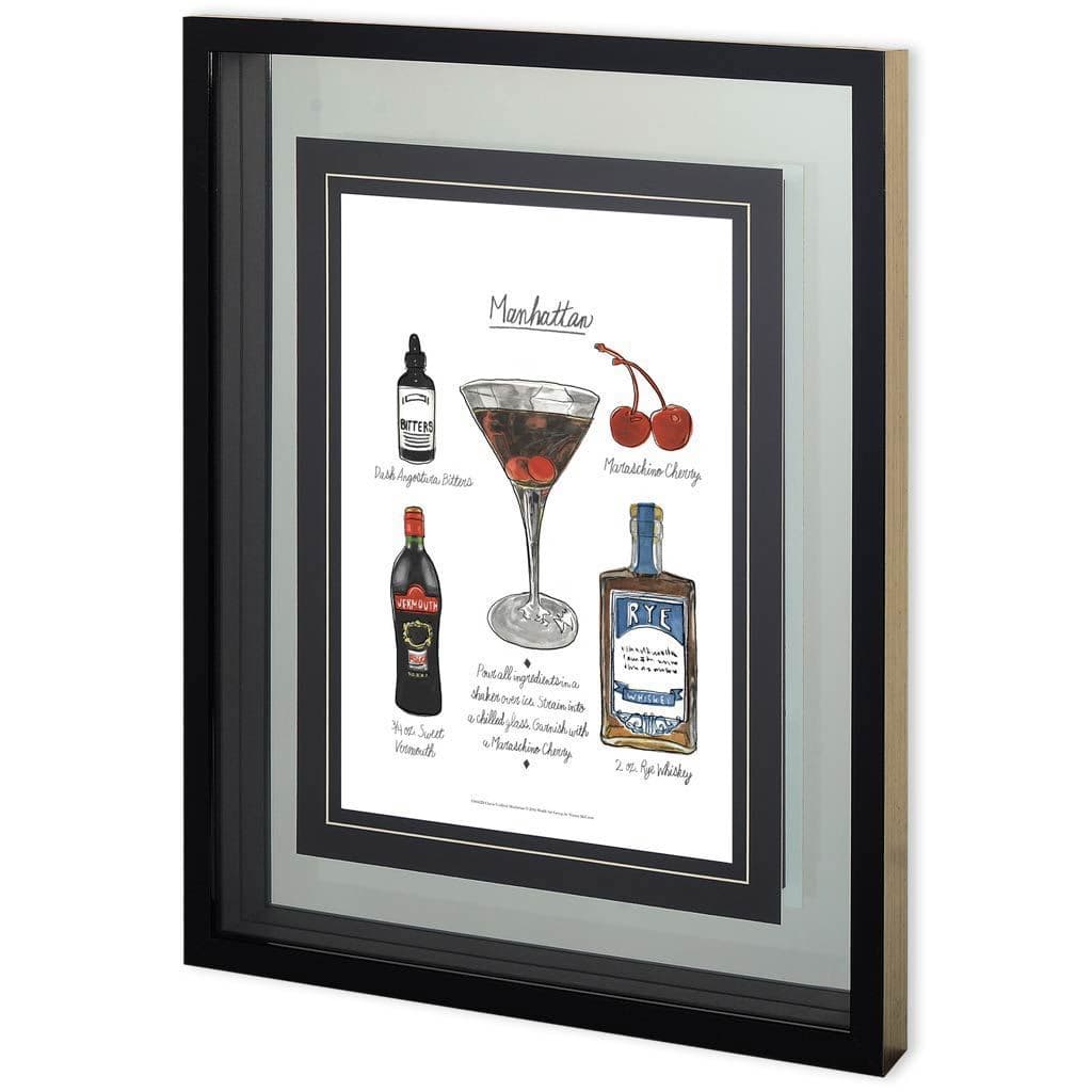 Classic Cocktail - Manhattan by Mercana Studio a Framed Art Print Matted under Glass — product photograph