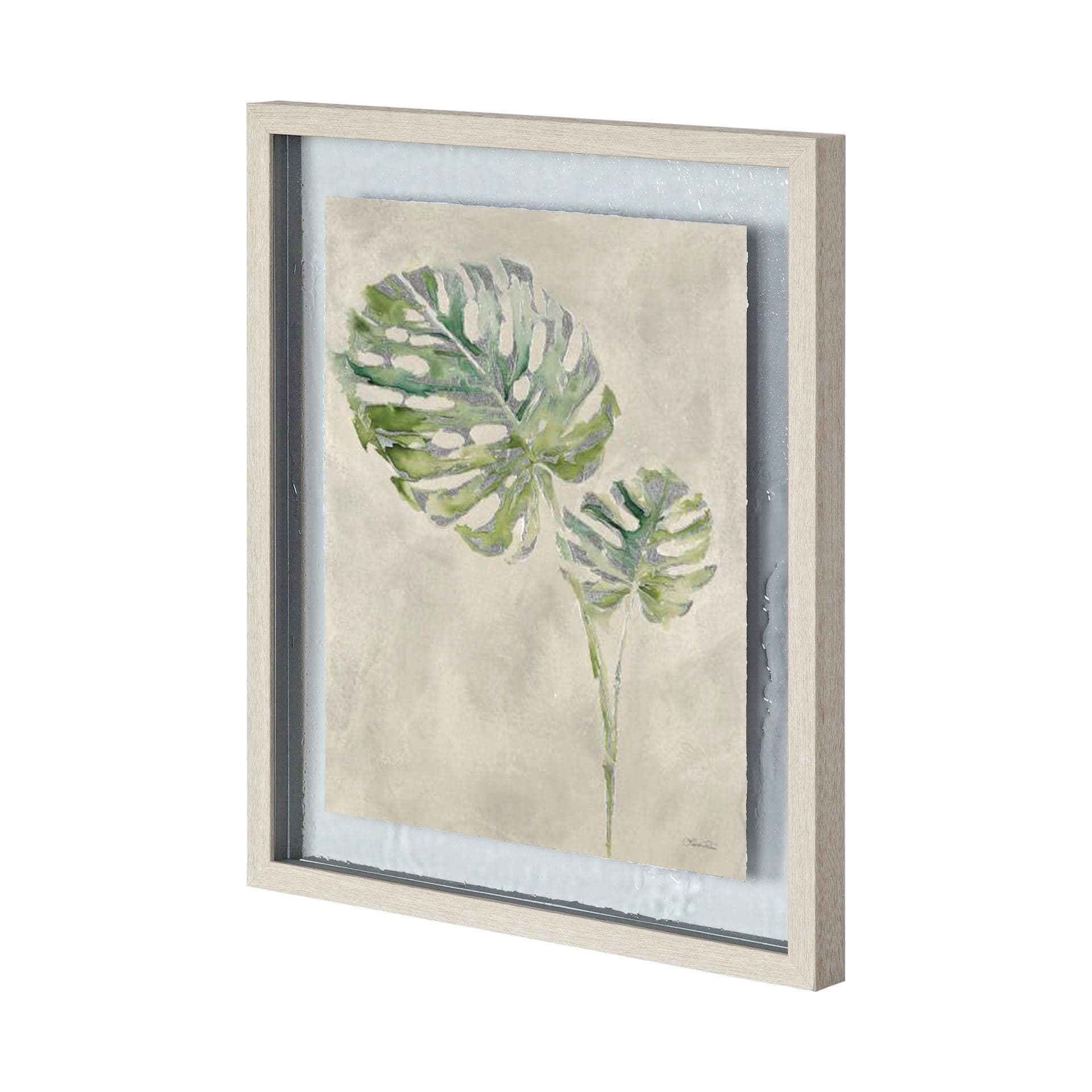 Fresh Unfolds III by Leah Rei a Hand Embellished Textured Framed Art Print Matted under Glass — product photograph