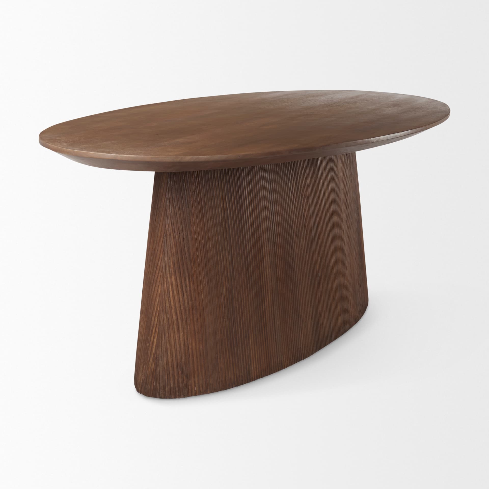 Lance 94"L x 50"W Oval Dining Table | Med Brown Wood | Seats 8 — product photograph