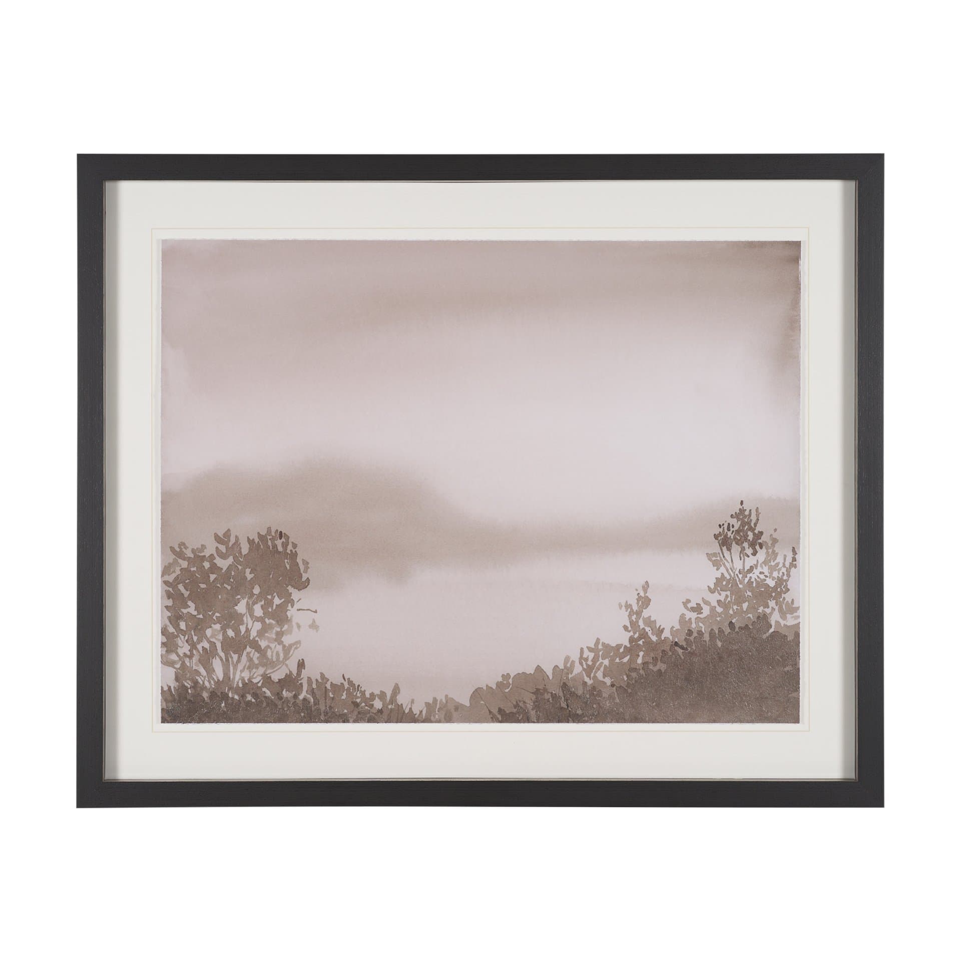 Lowland Fog by Mercana Studio Hand-Embellished Textured Framed Artwork Matted under Glass — product photograph