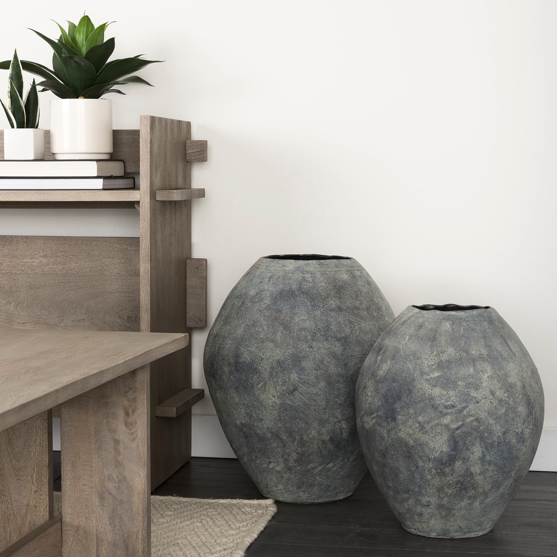 Gobi 16L x 20H Small Gray Ceramic Oval Vase — product photograph