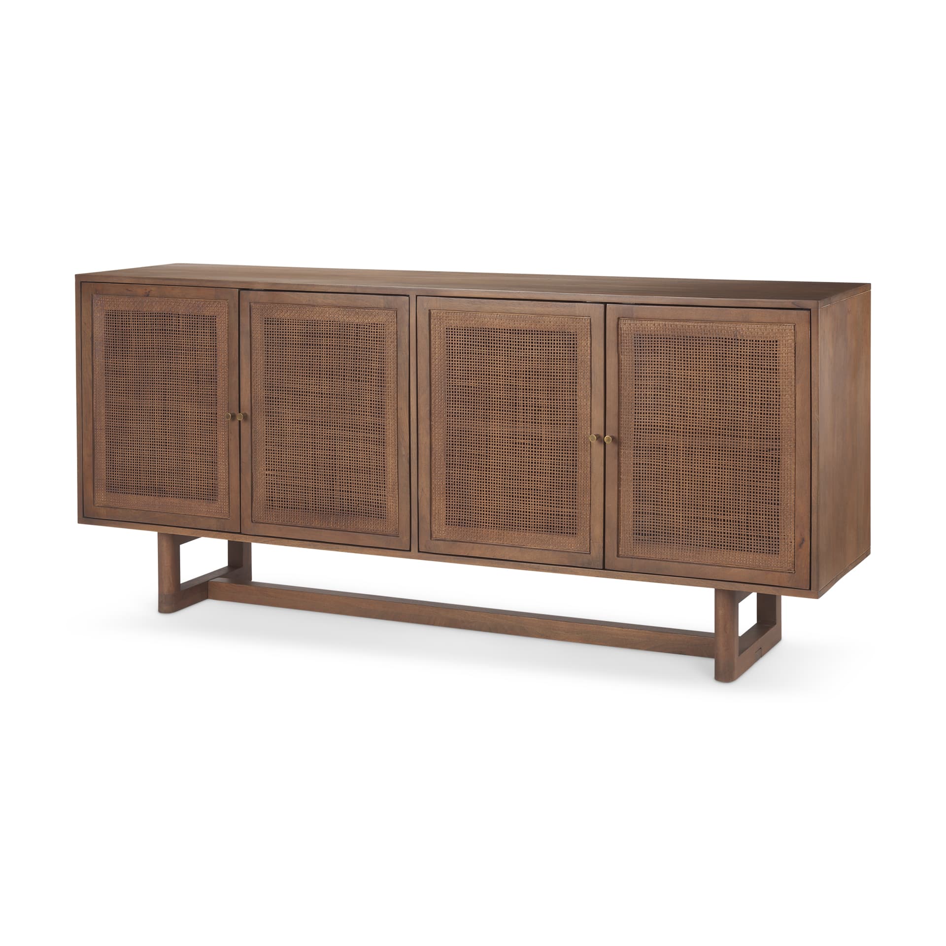Grier Medium Brown Solid Wood W/Cane Sideboard — product photograph